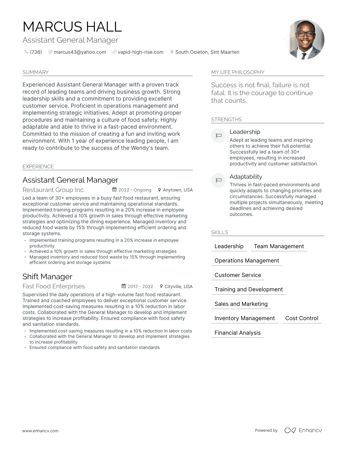 3 Assistant General Manager Resume Examples How To Guide For 2024   Image 