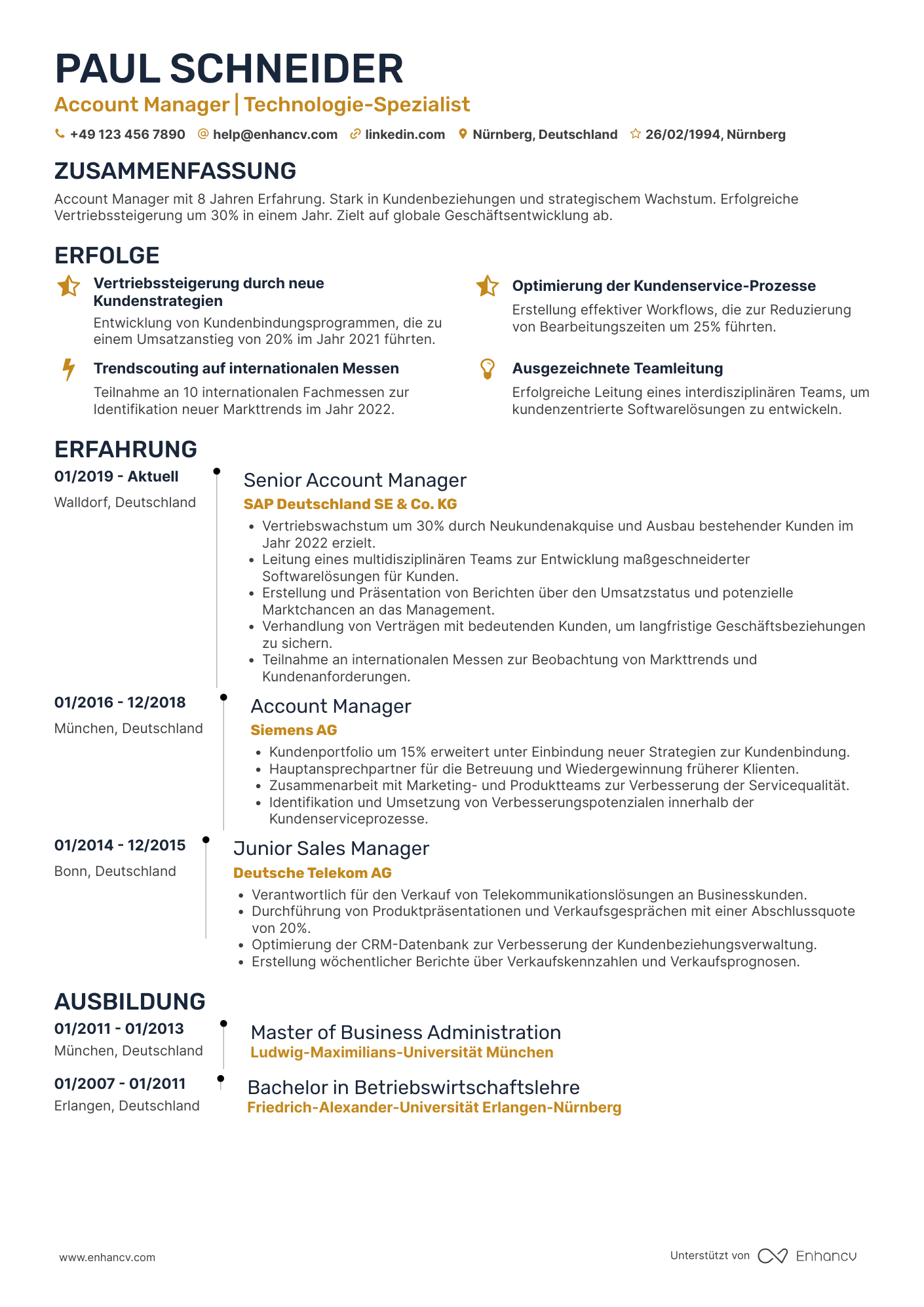 Account manager CV