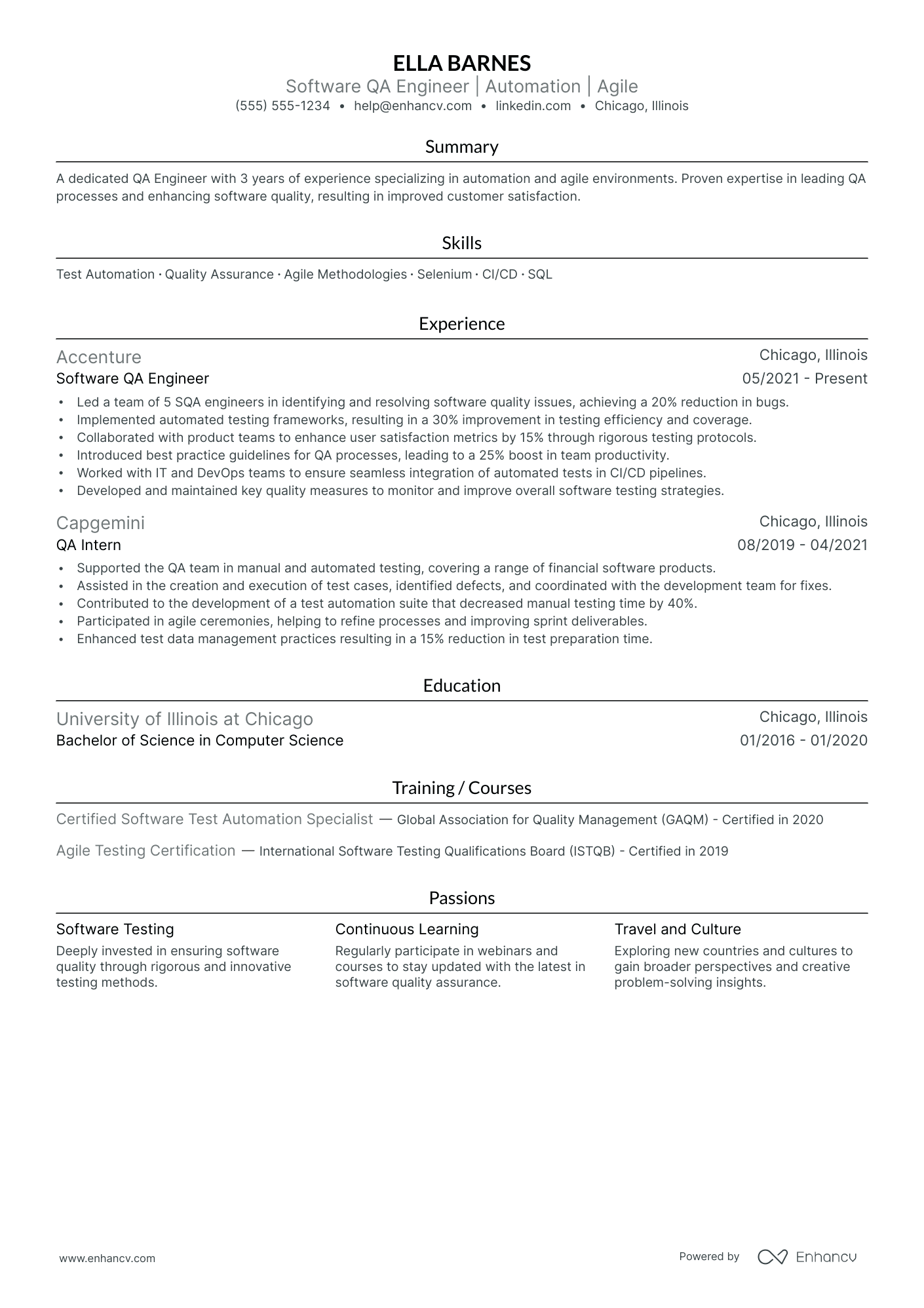 Quality Assurance Director resume example