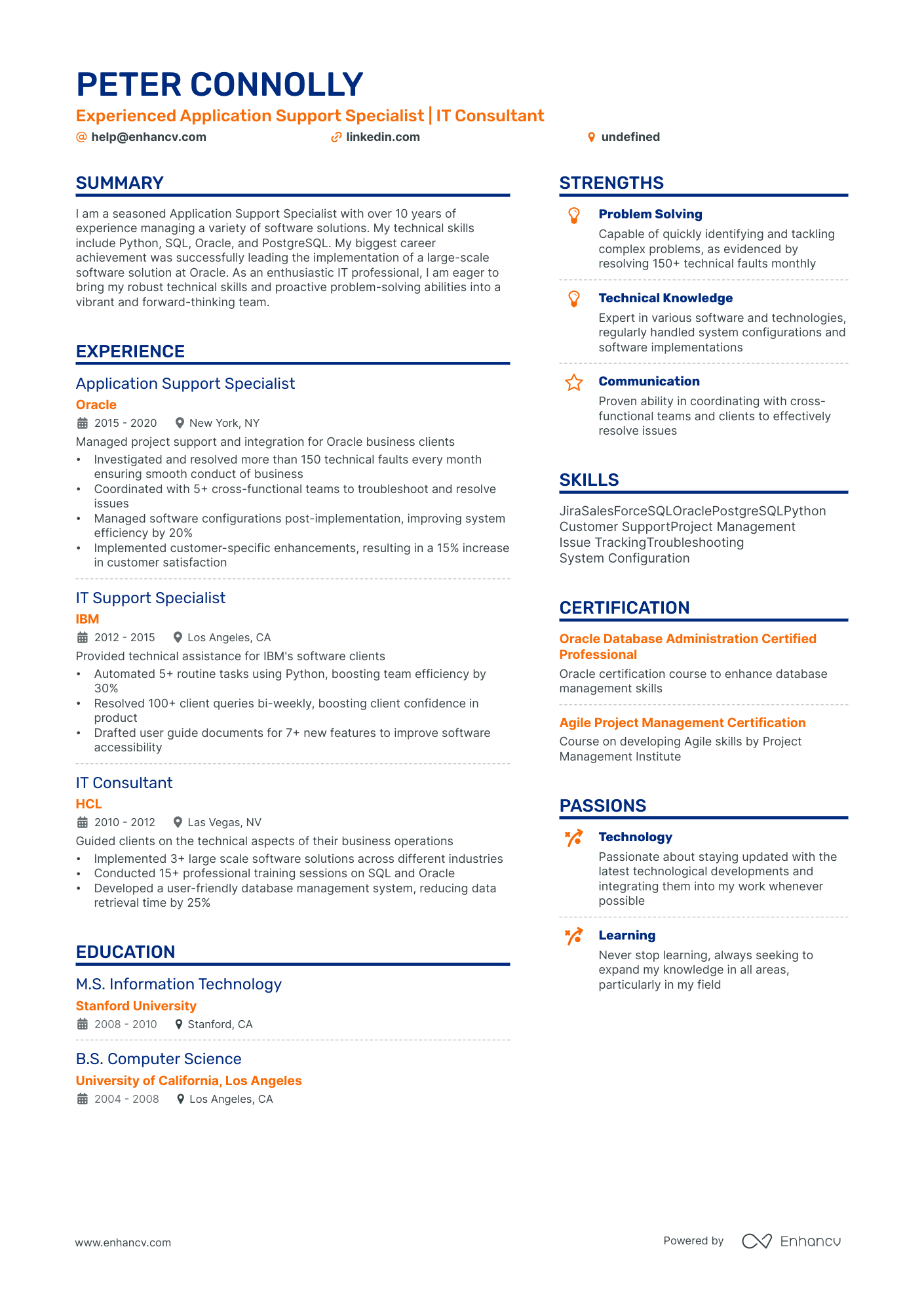 application support specialist resume example
