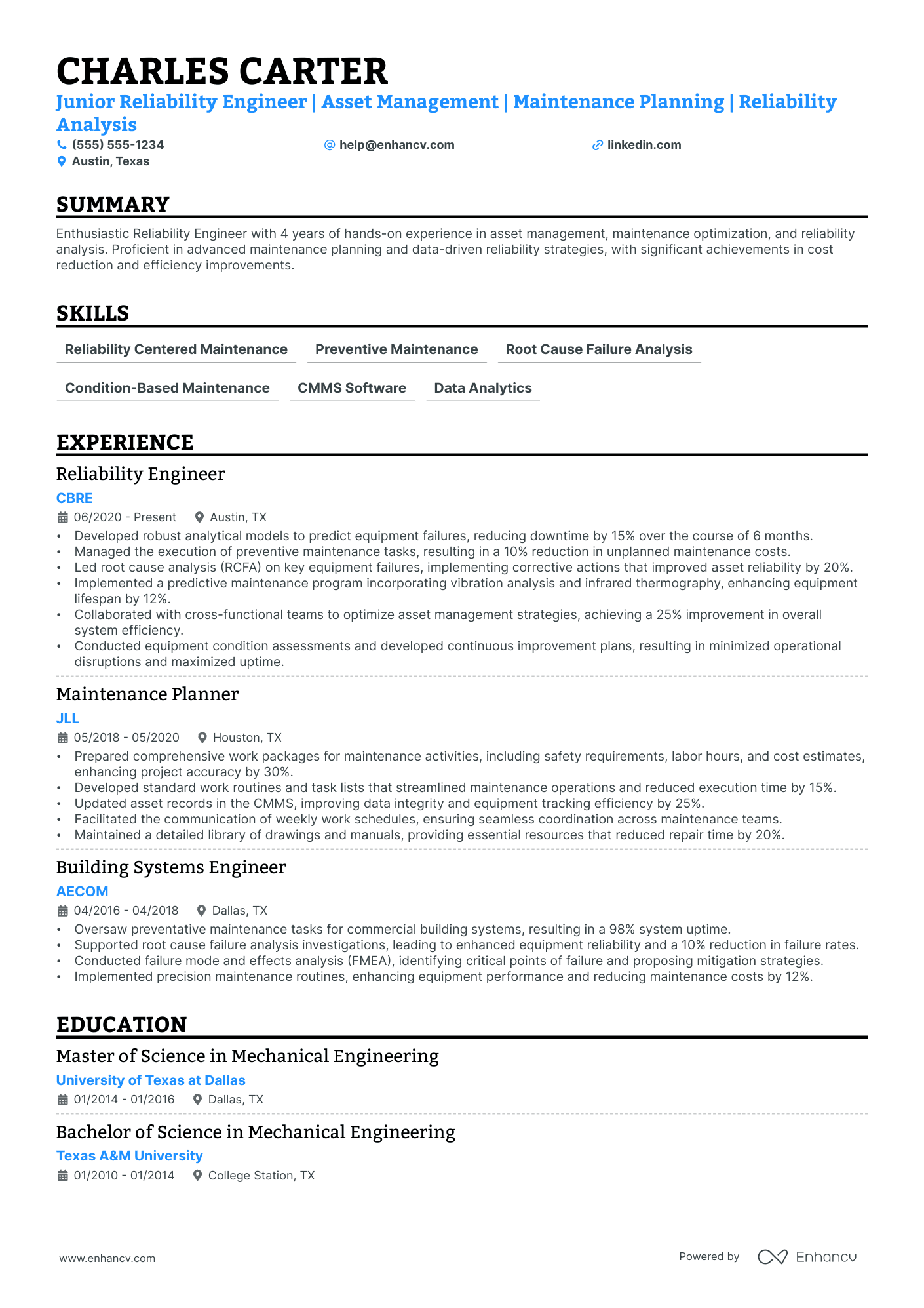 Junior Site Reliability Engineer resume example