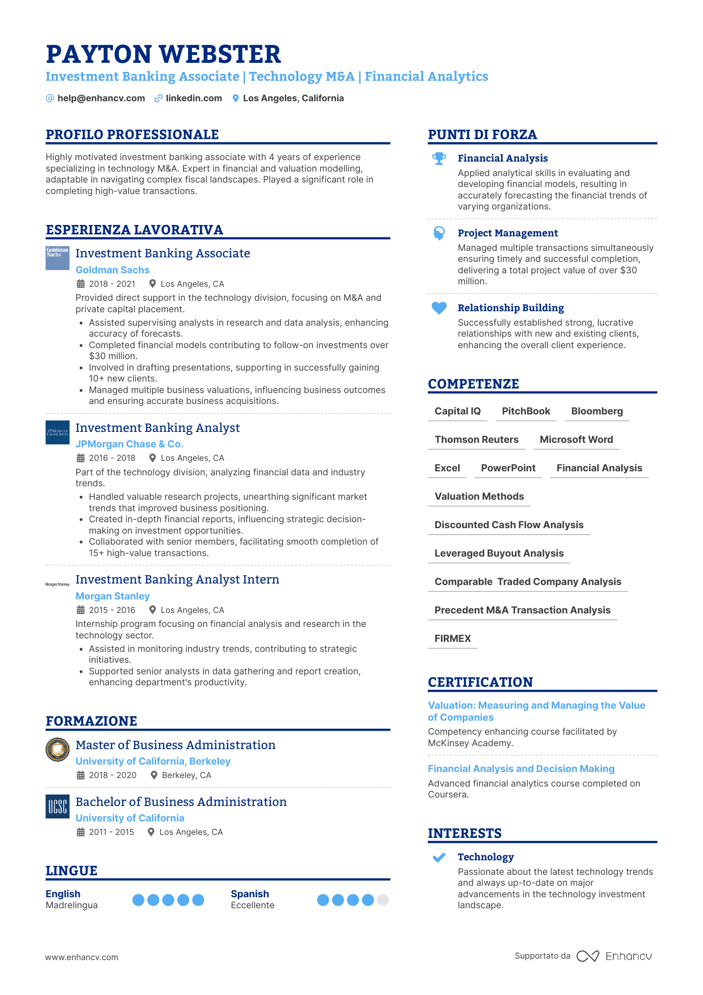 A double column timeline resume template with company logos