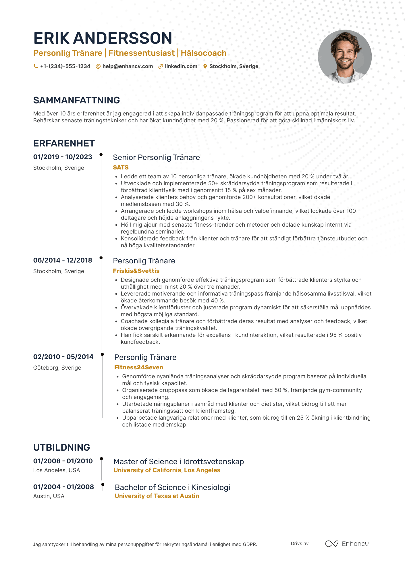 Personlig Tränare CV