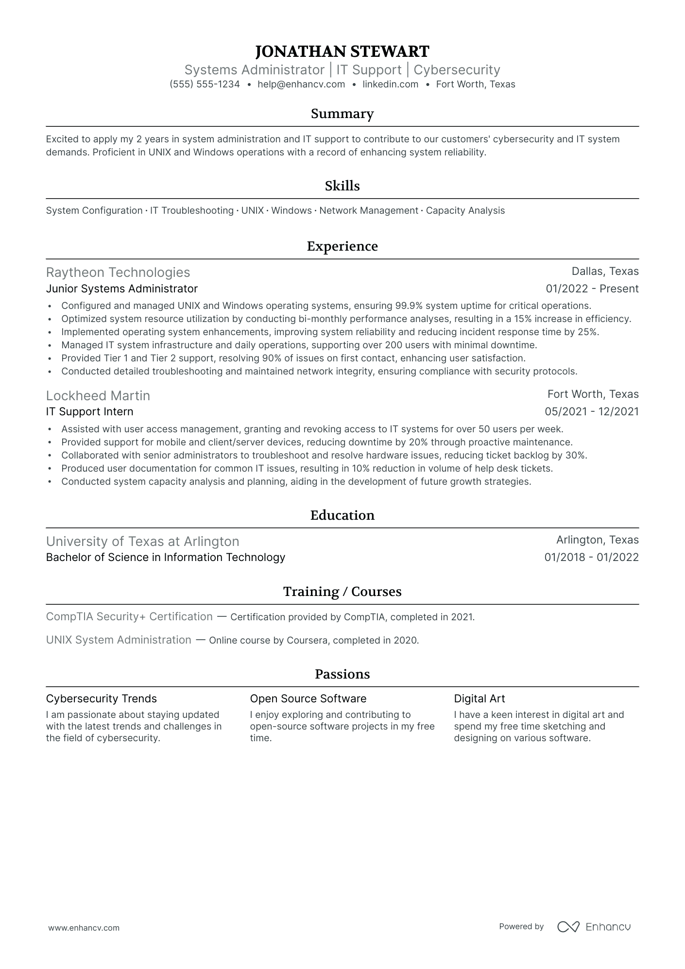 Office Systems Administrator resume example