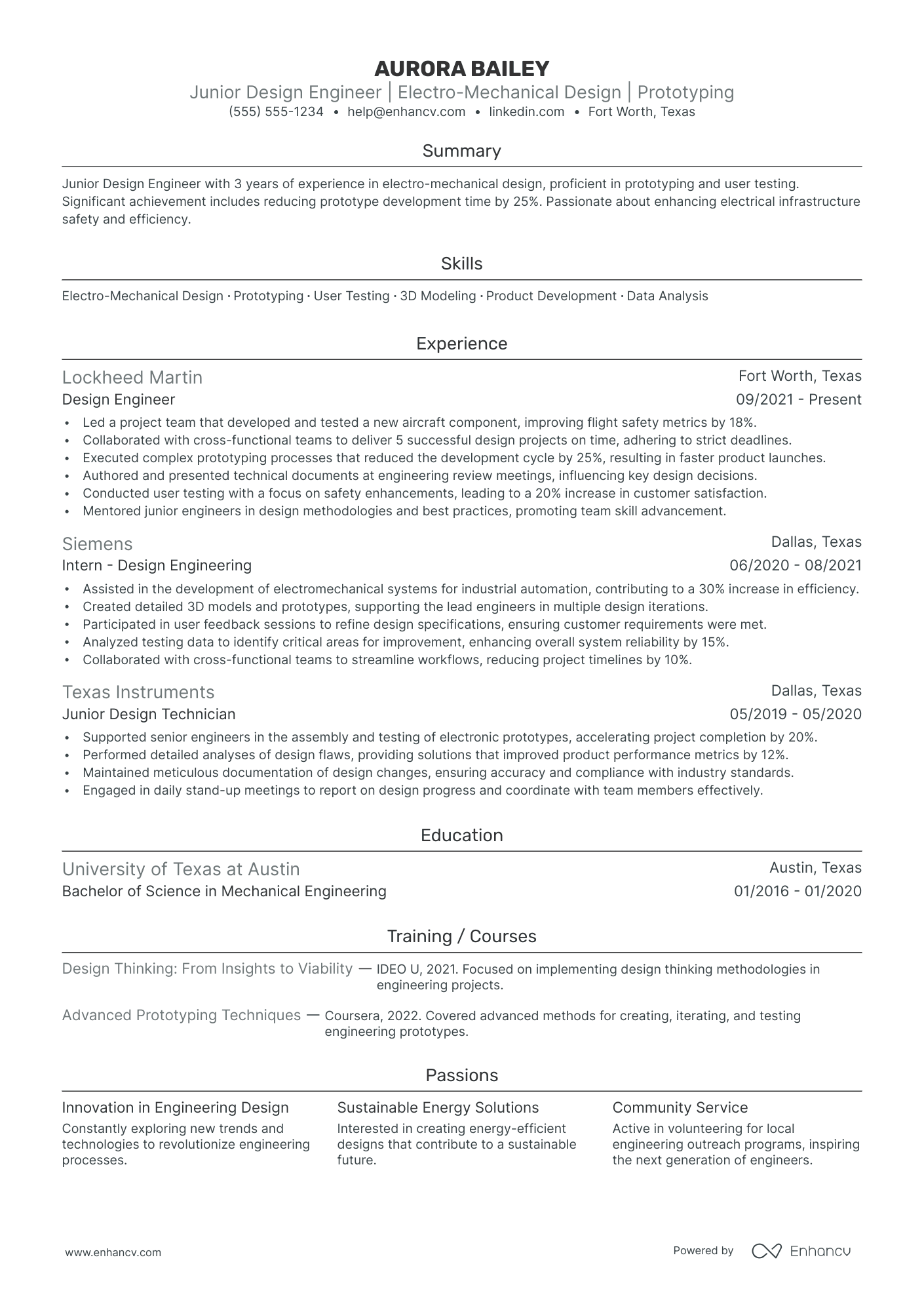 Lead Design Engineer resume example