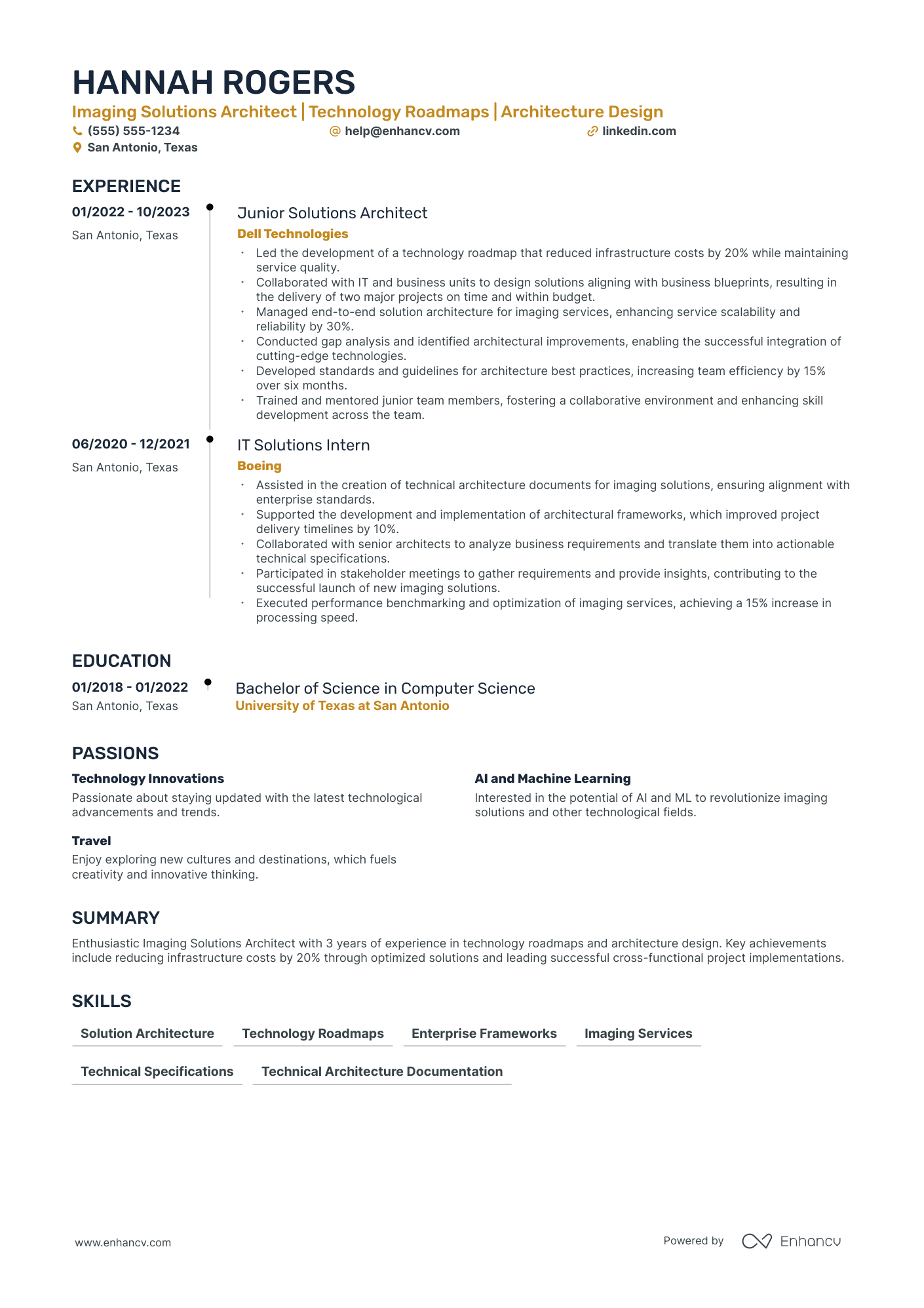 Solutions Architect resume example