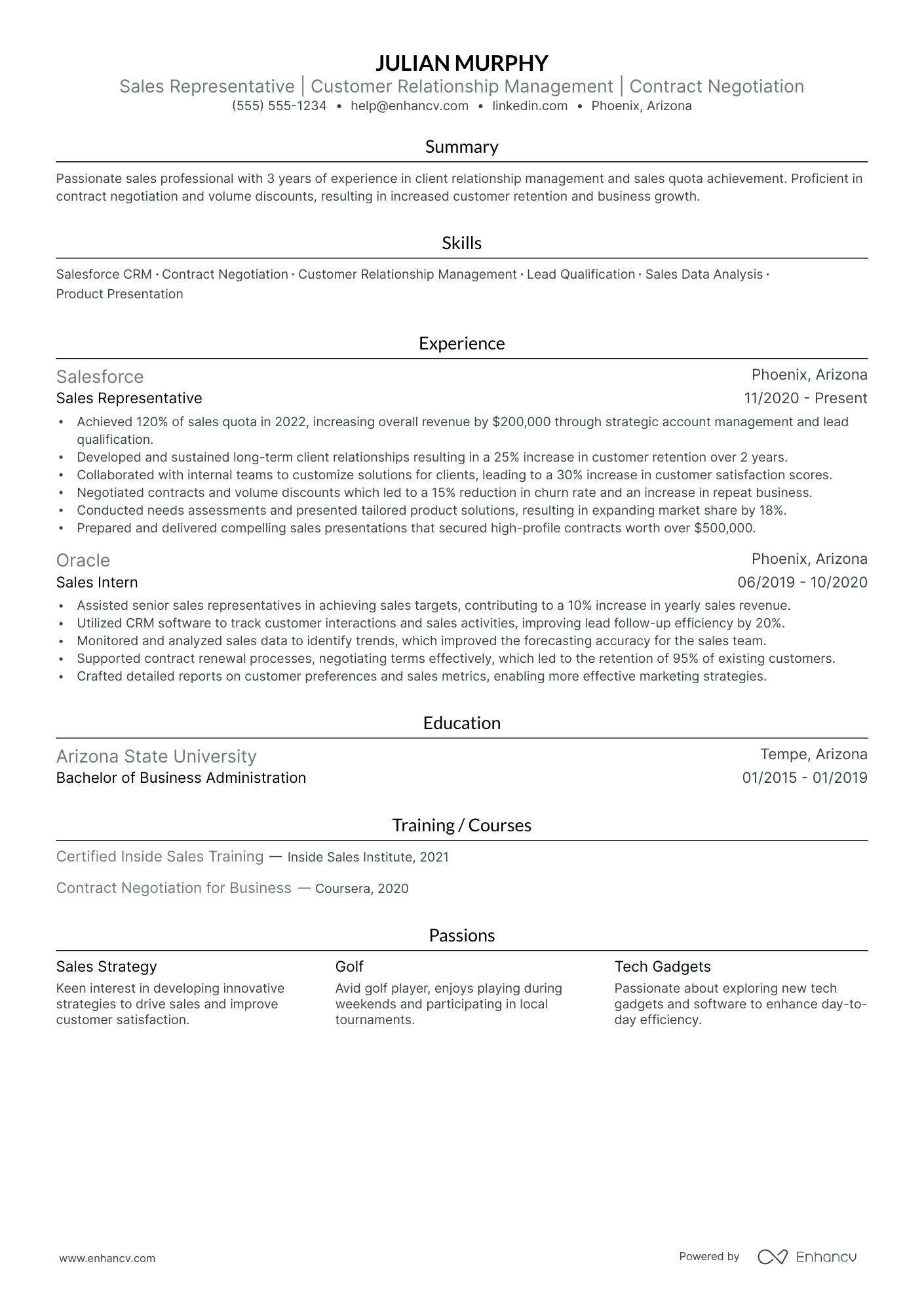 Inside Sales Executive resume example