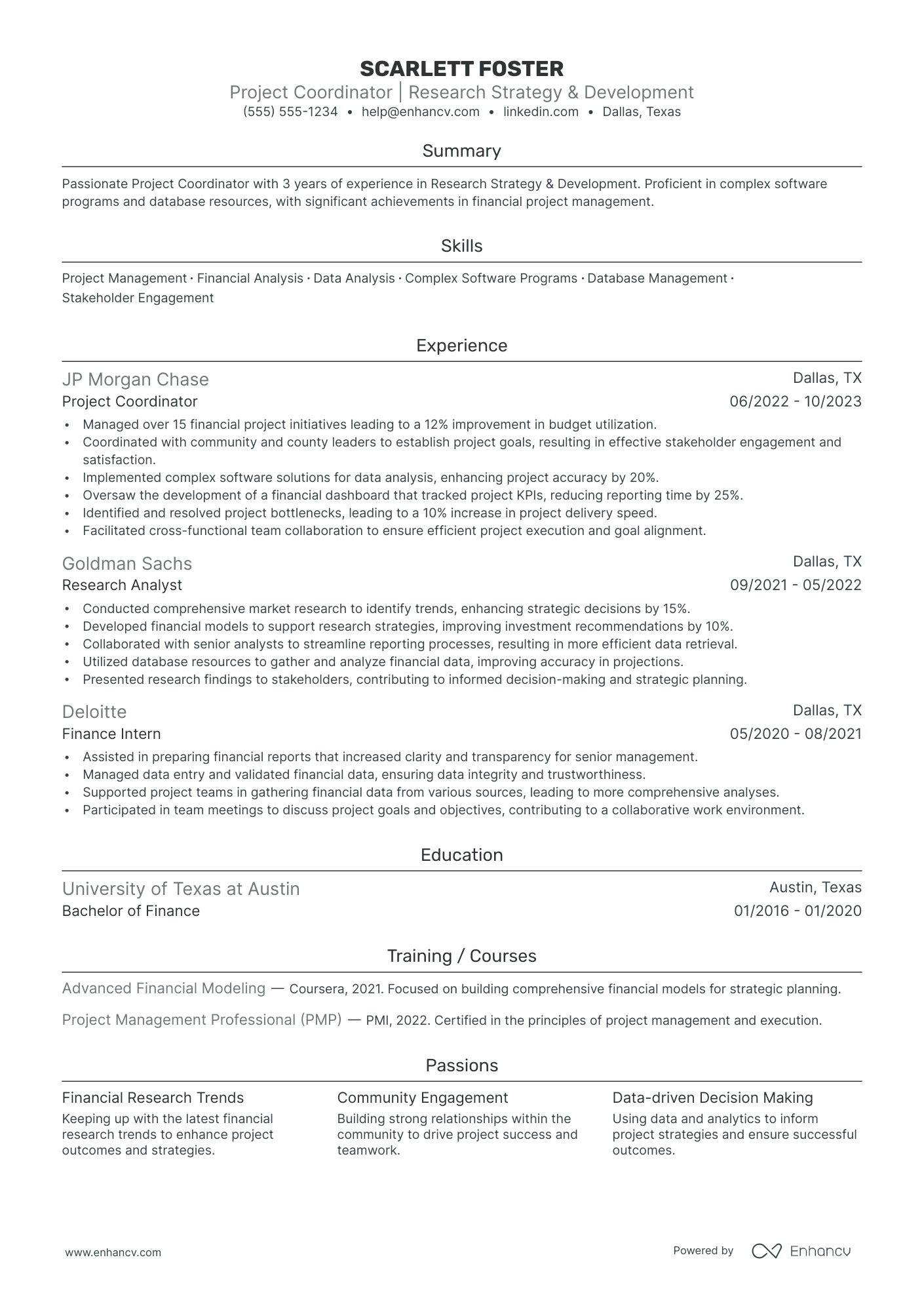 Research Project Coordinator resume example