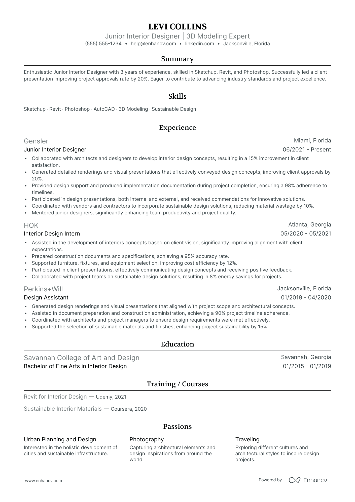 Interior Design Coordinator resume example