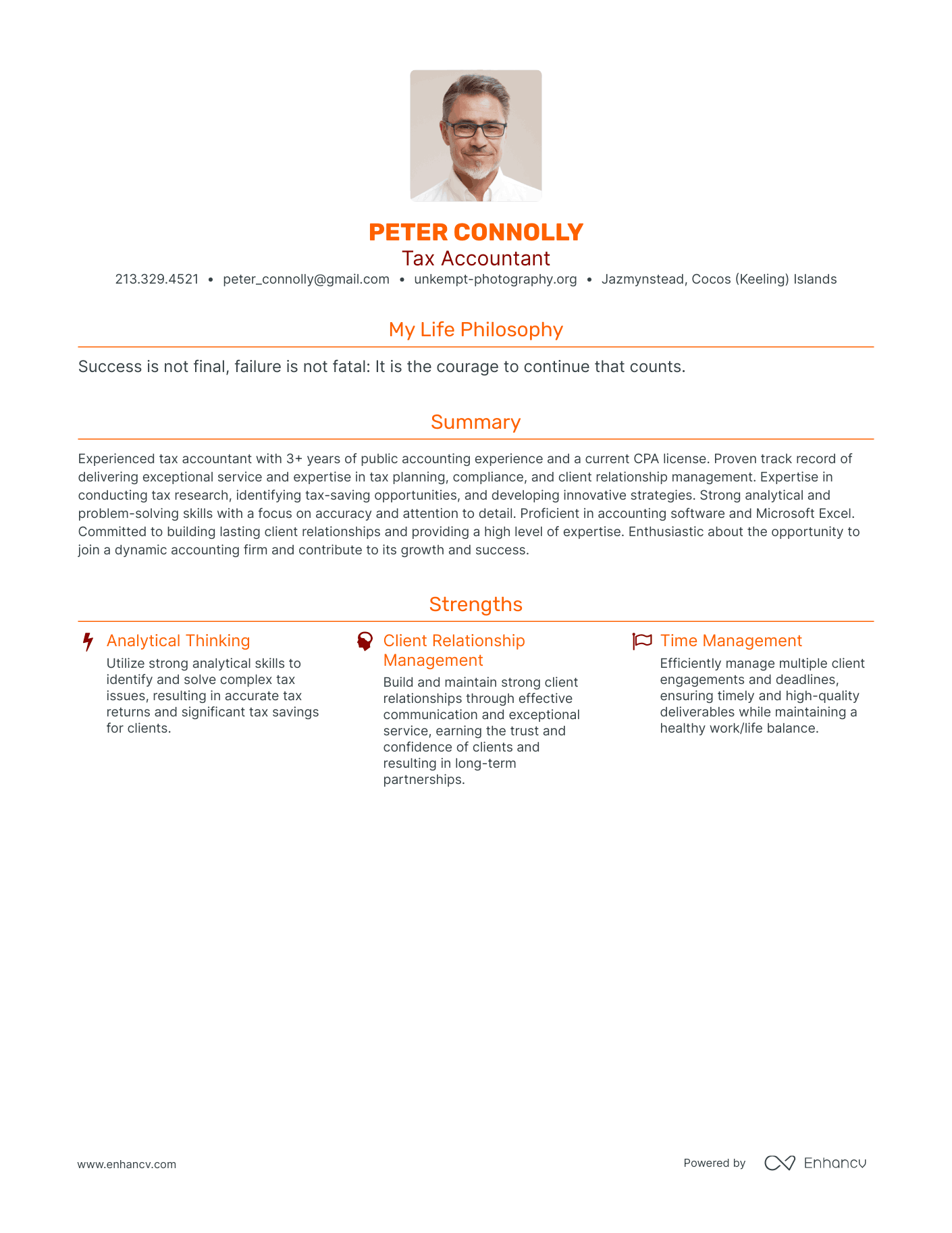 Modern Tax Accountant Resume Example