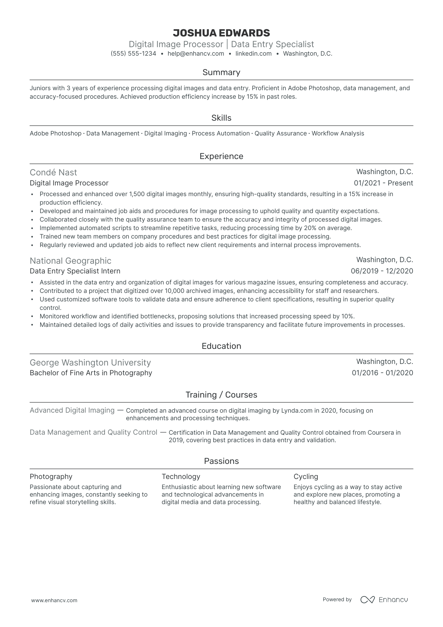 Data Entry Intern resume example