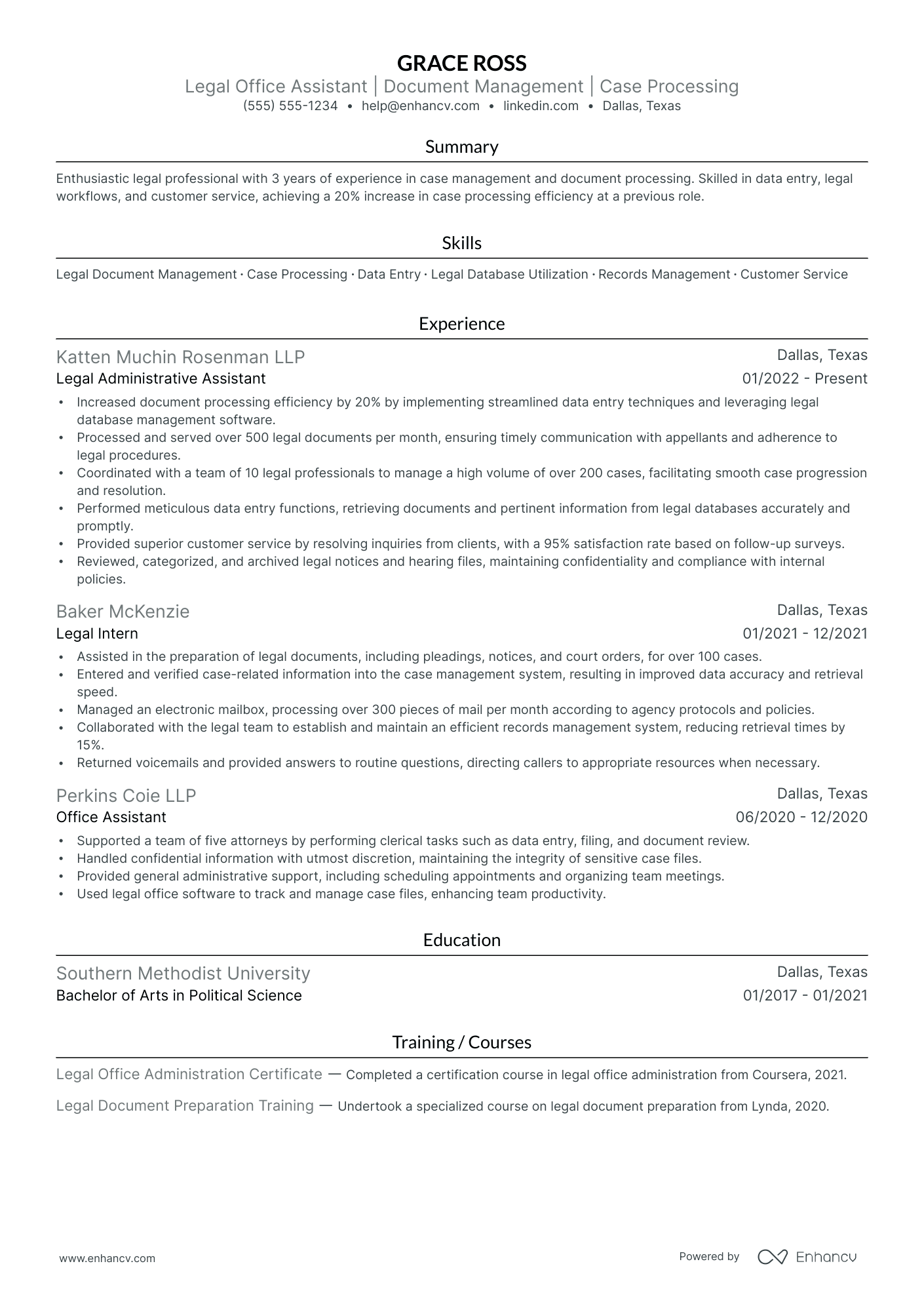 Office Clerk Assistant resume example