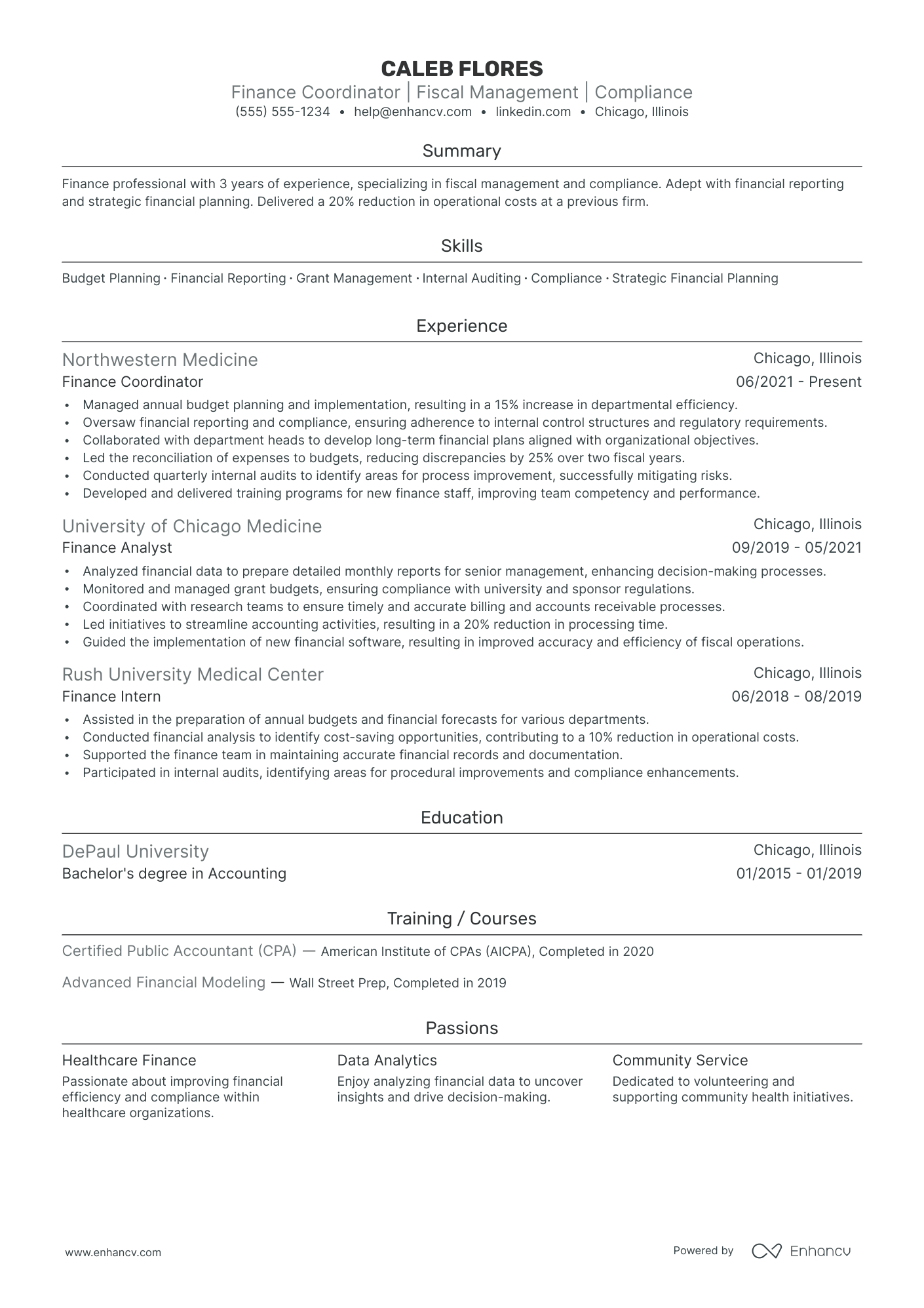 Strategic Finance Director resume example