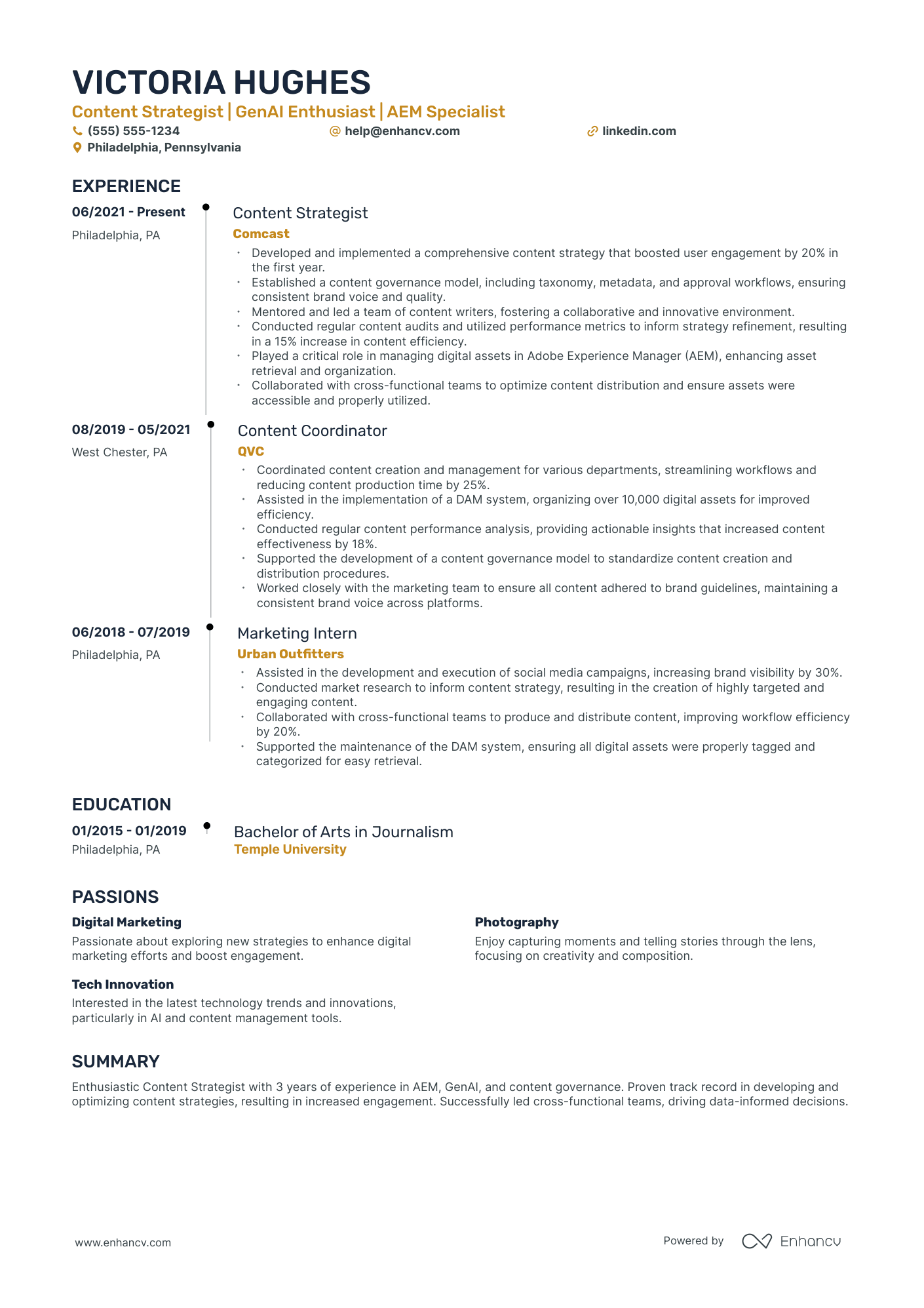 Content Manager resume example