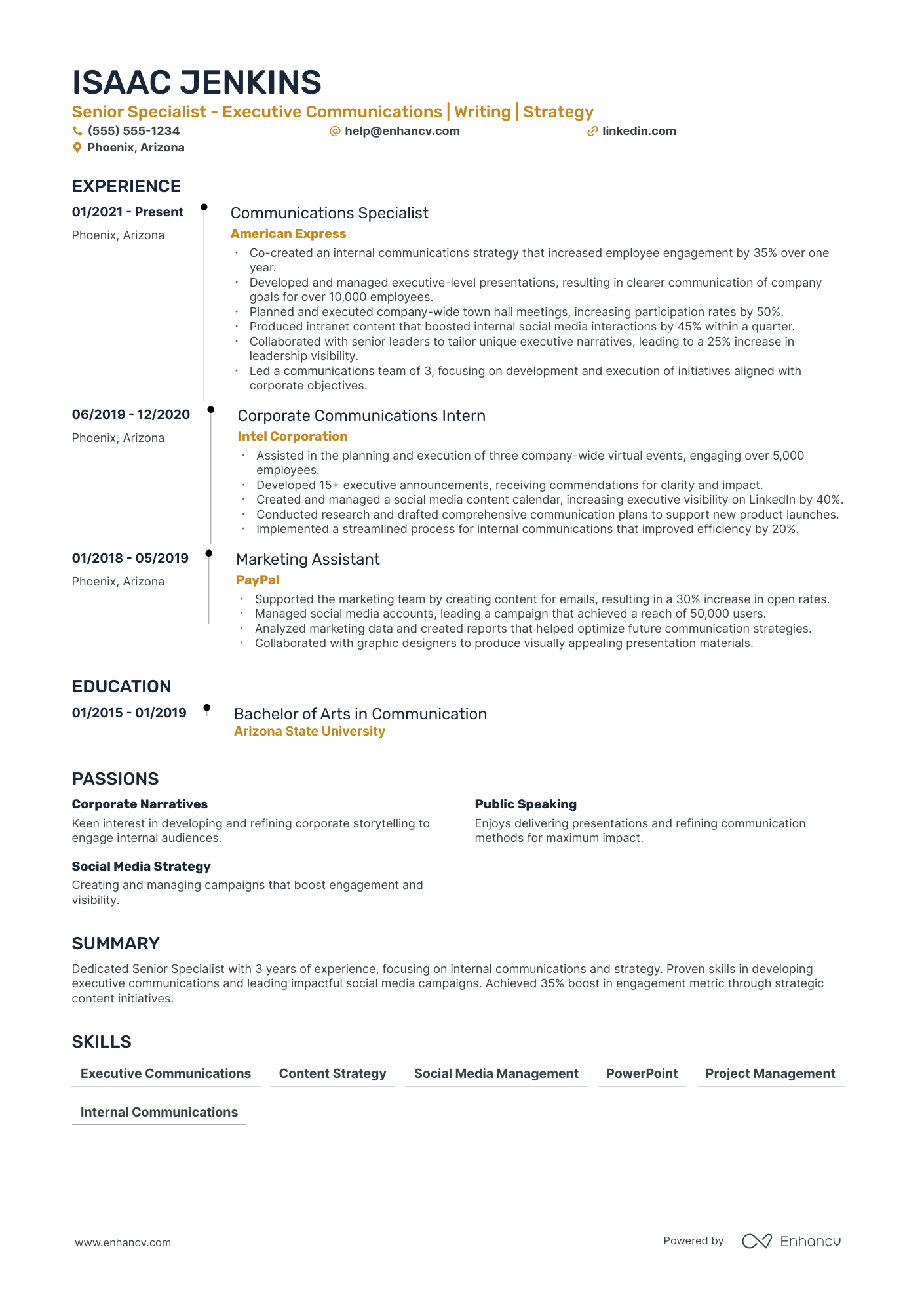 Communications Executive Resume Example Resume Example