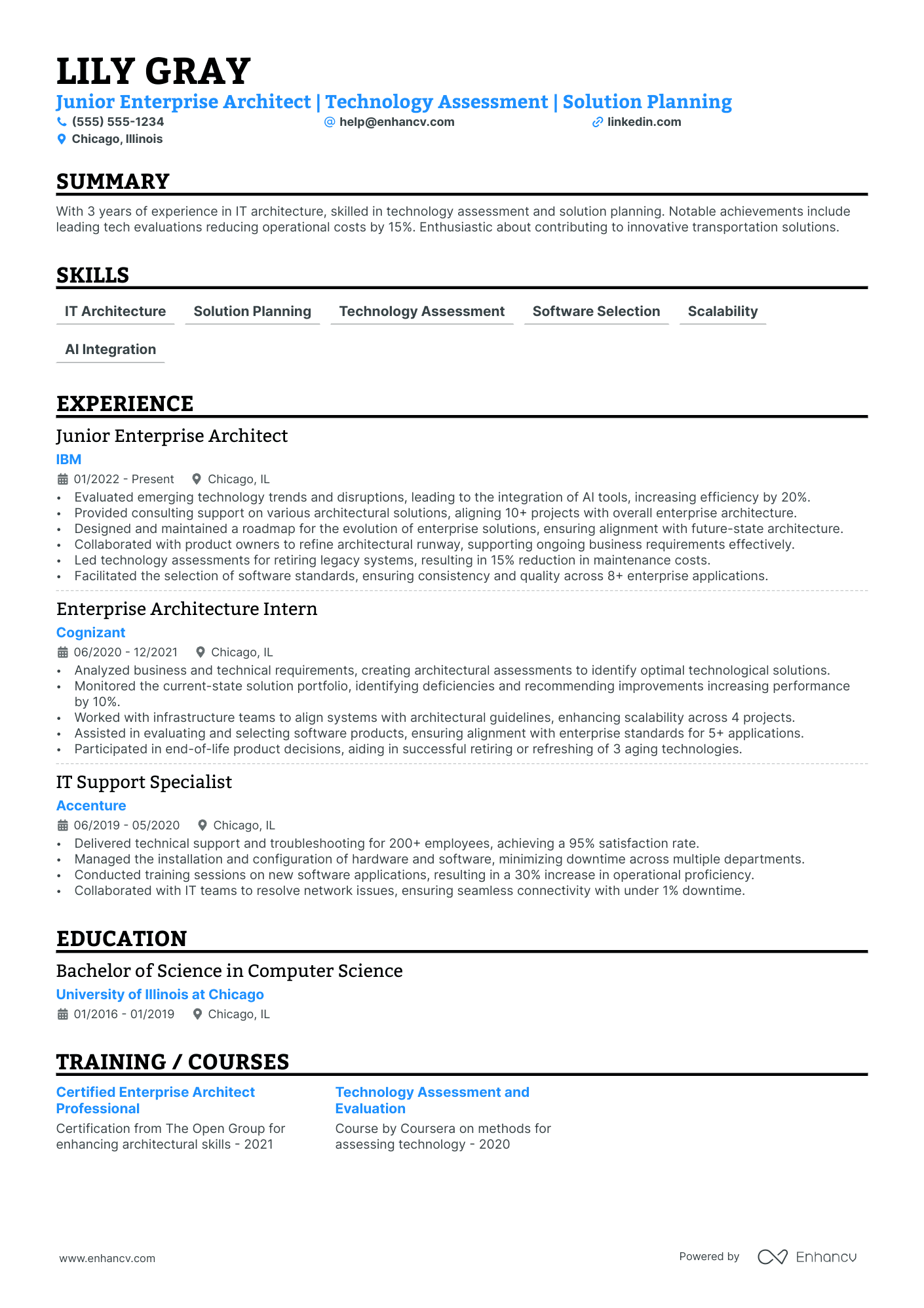 Enterprise Solutions Architect resume example