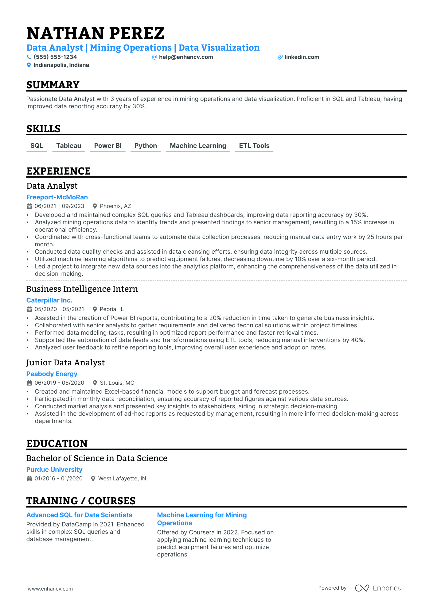 Industrial Electrician resume example