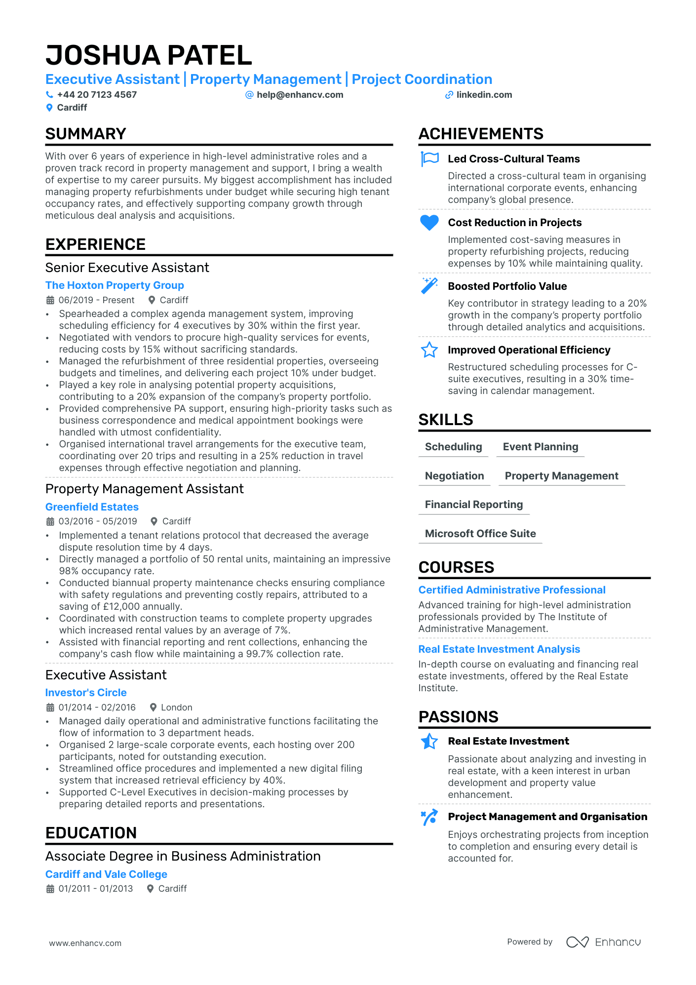 Personal Assistant cv example