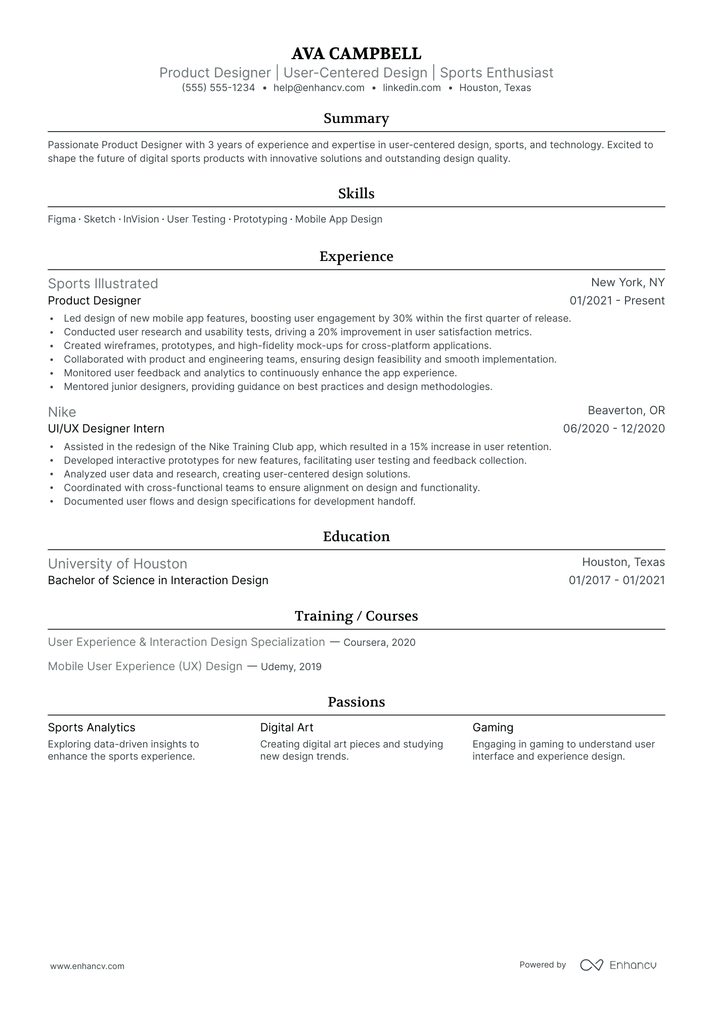 Lead Product Designer resume example