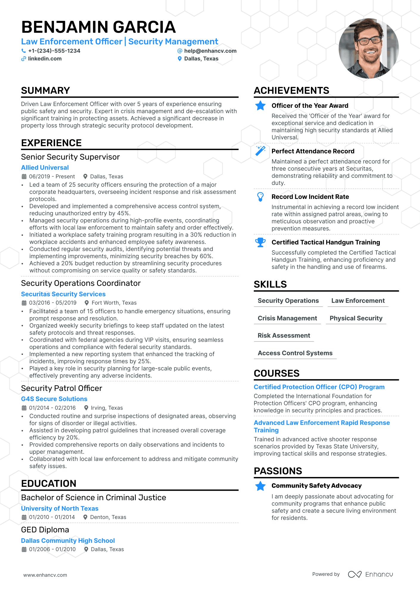 Police Officer resume example