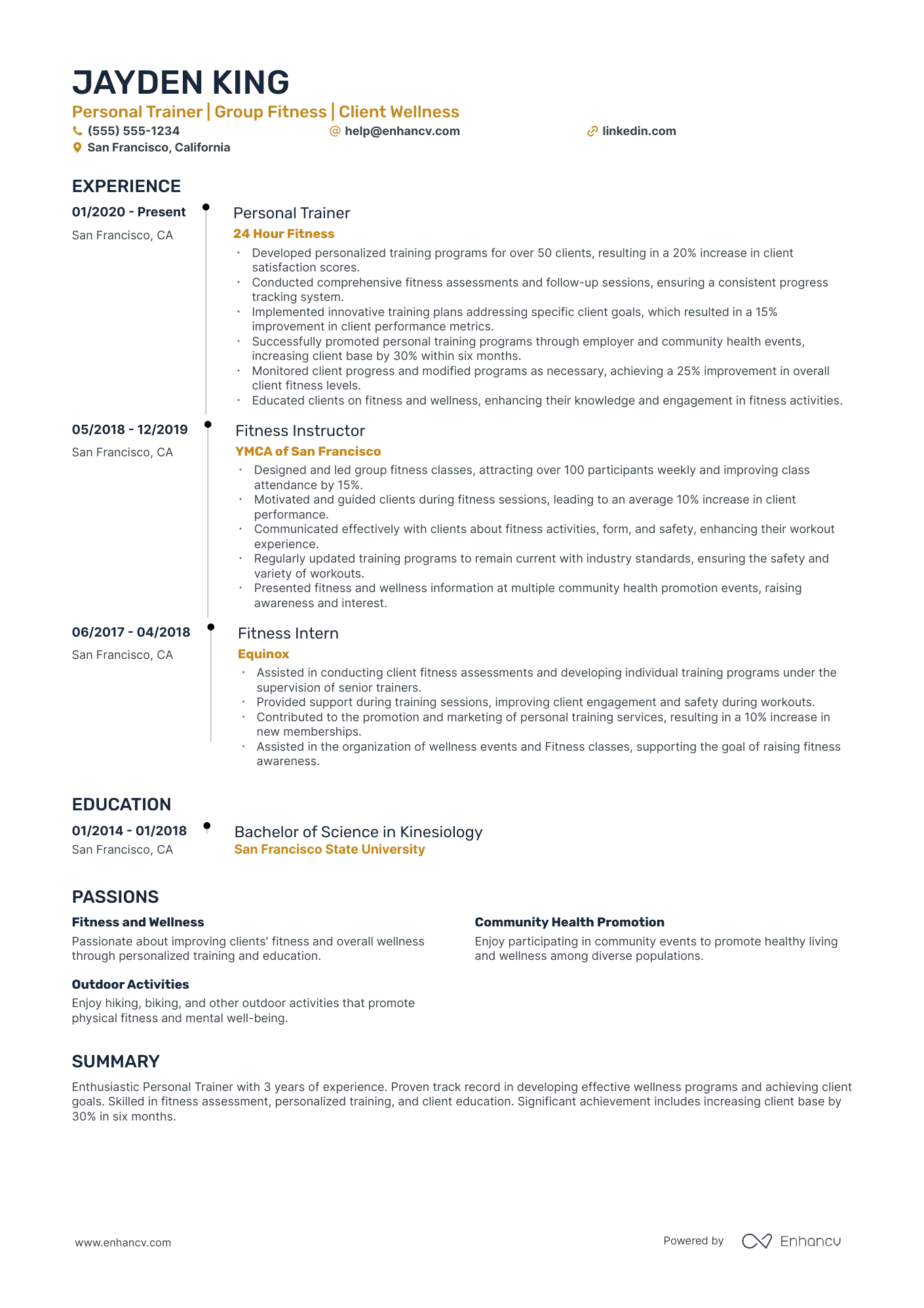 Corporate Personal Trainer Resume Example Resume Example