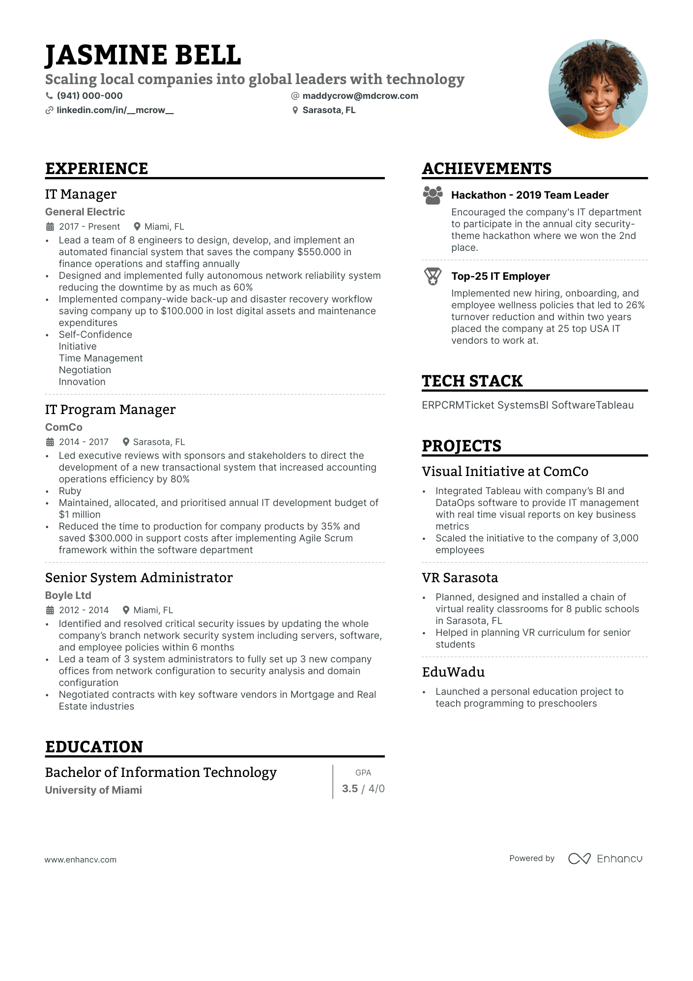 it manager resume example