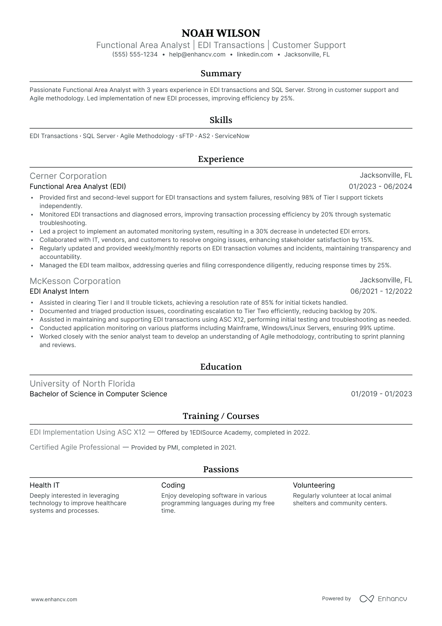 Healthcare Systems Analyst resume example