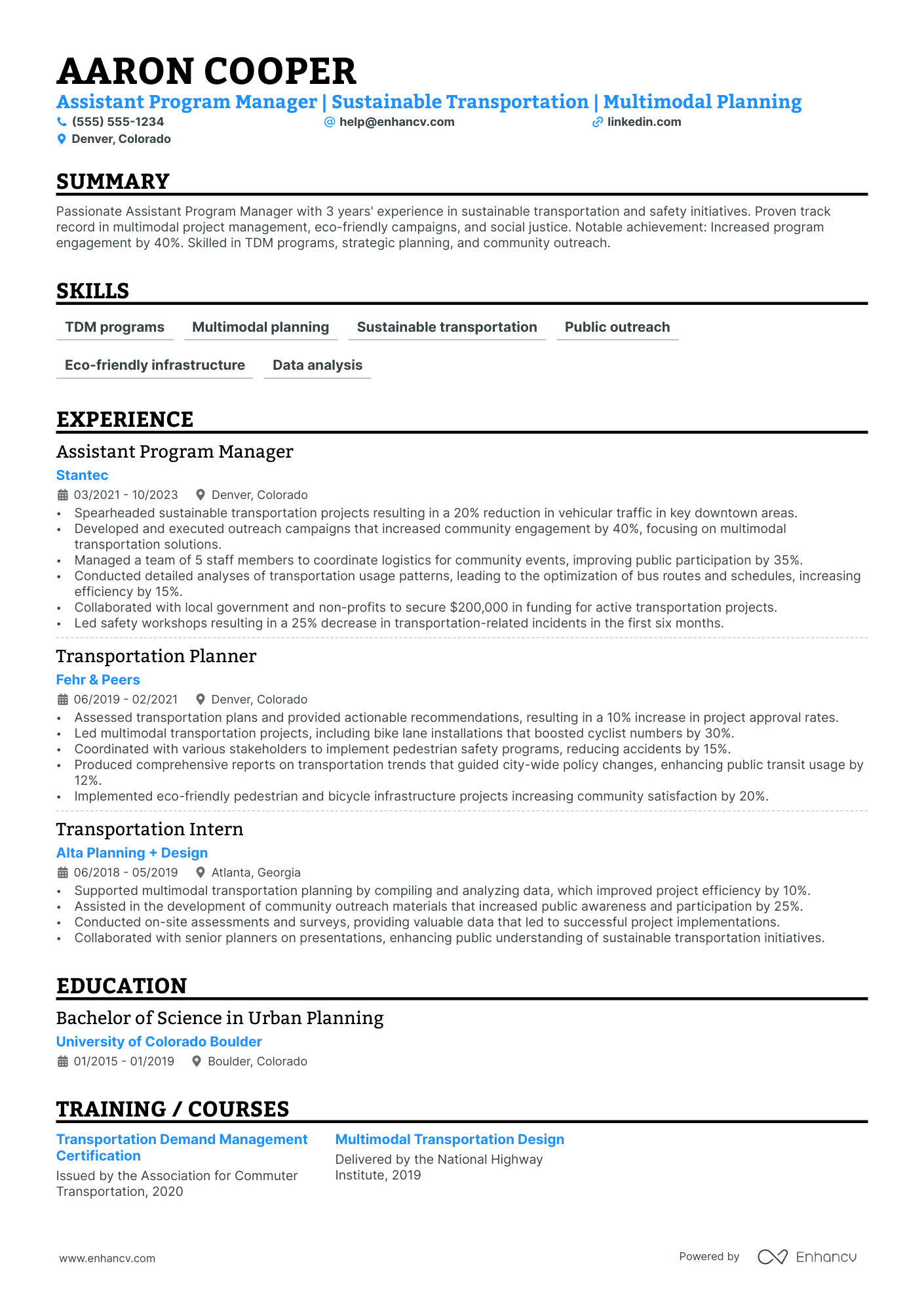 Assistant Program Manager resume example