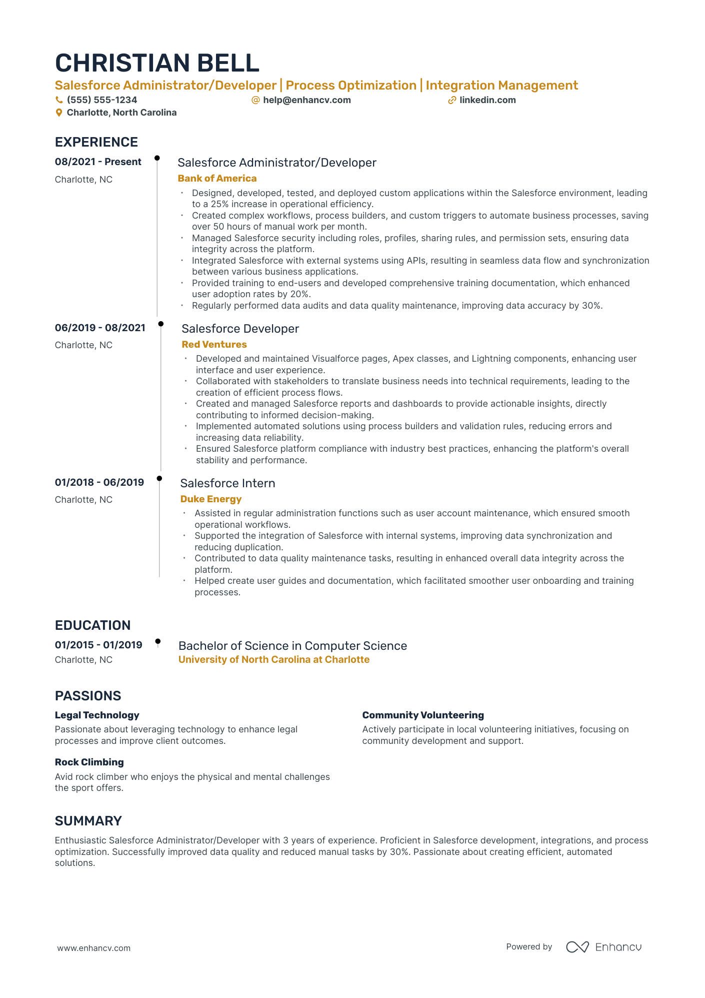 Salesforce Integration Specialist resume example