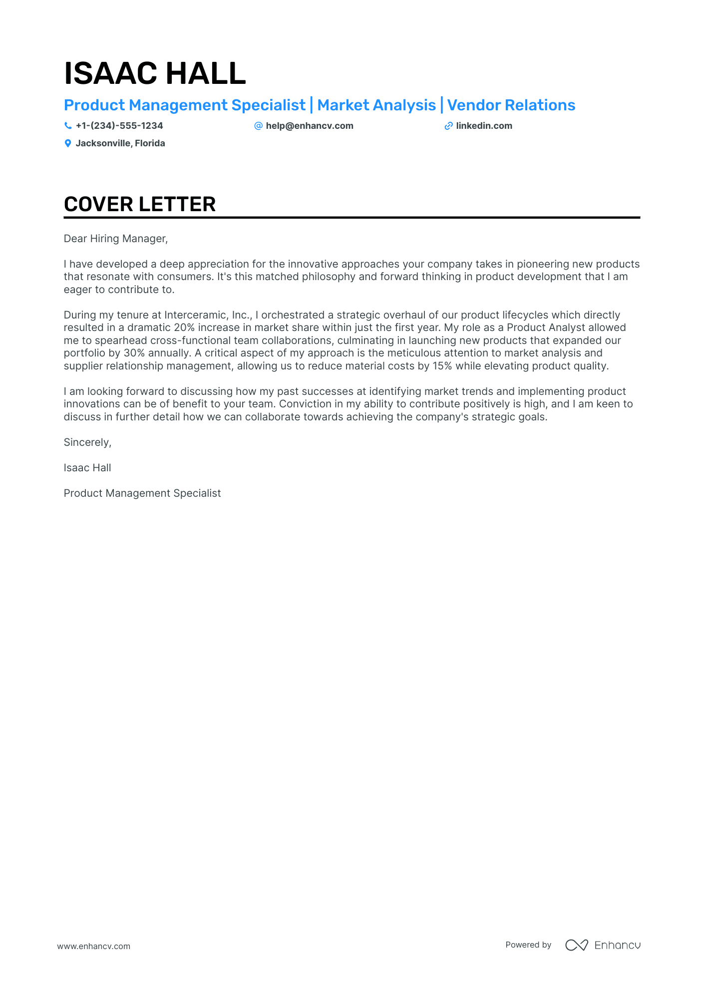 Assistant Product Manager cover letter