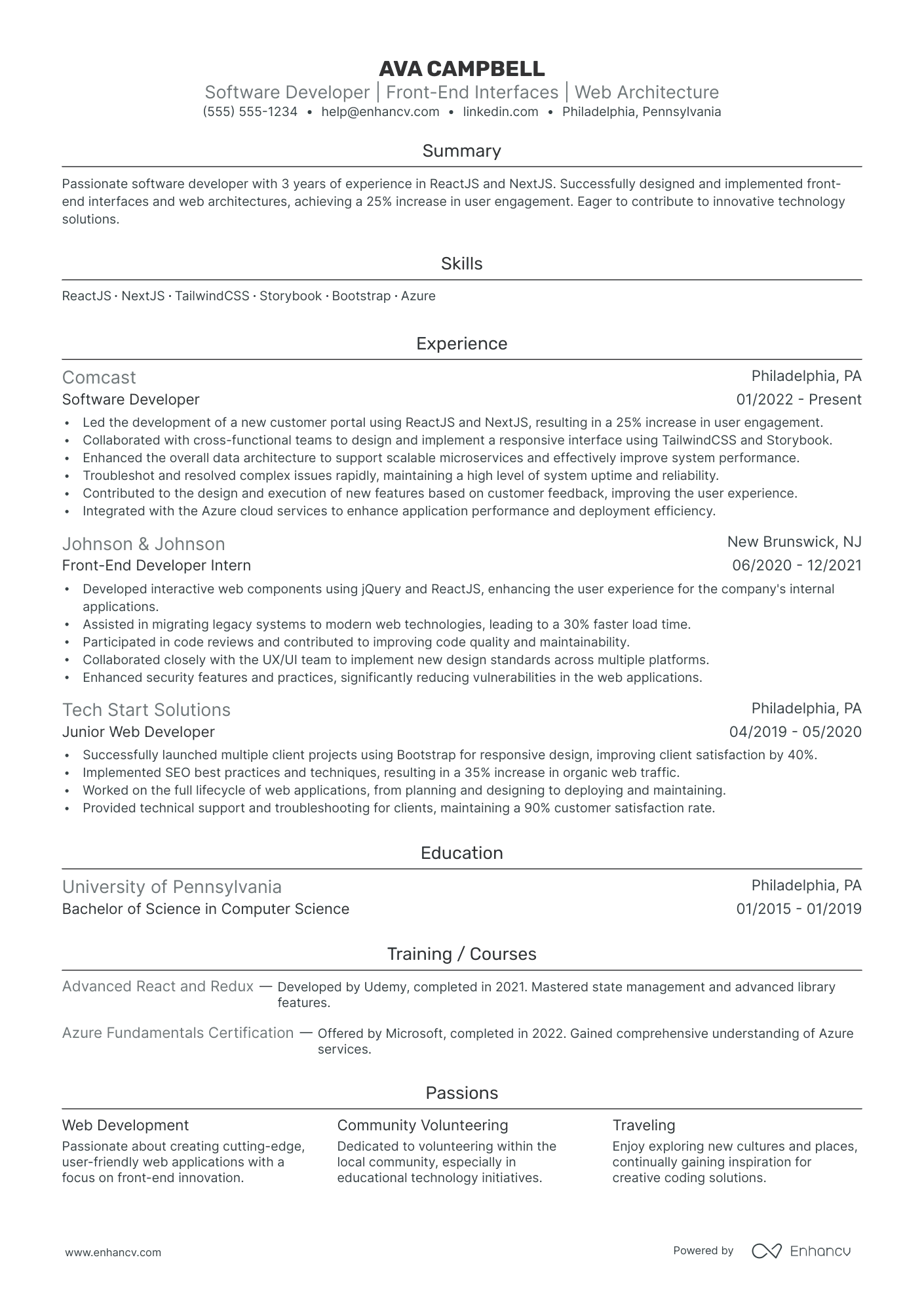 Front End Software Developer Resume Example Resume Example