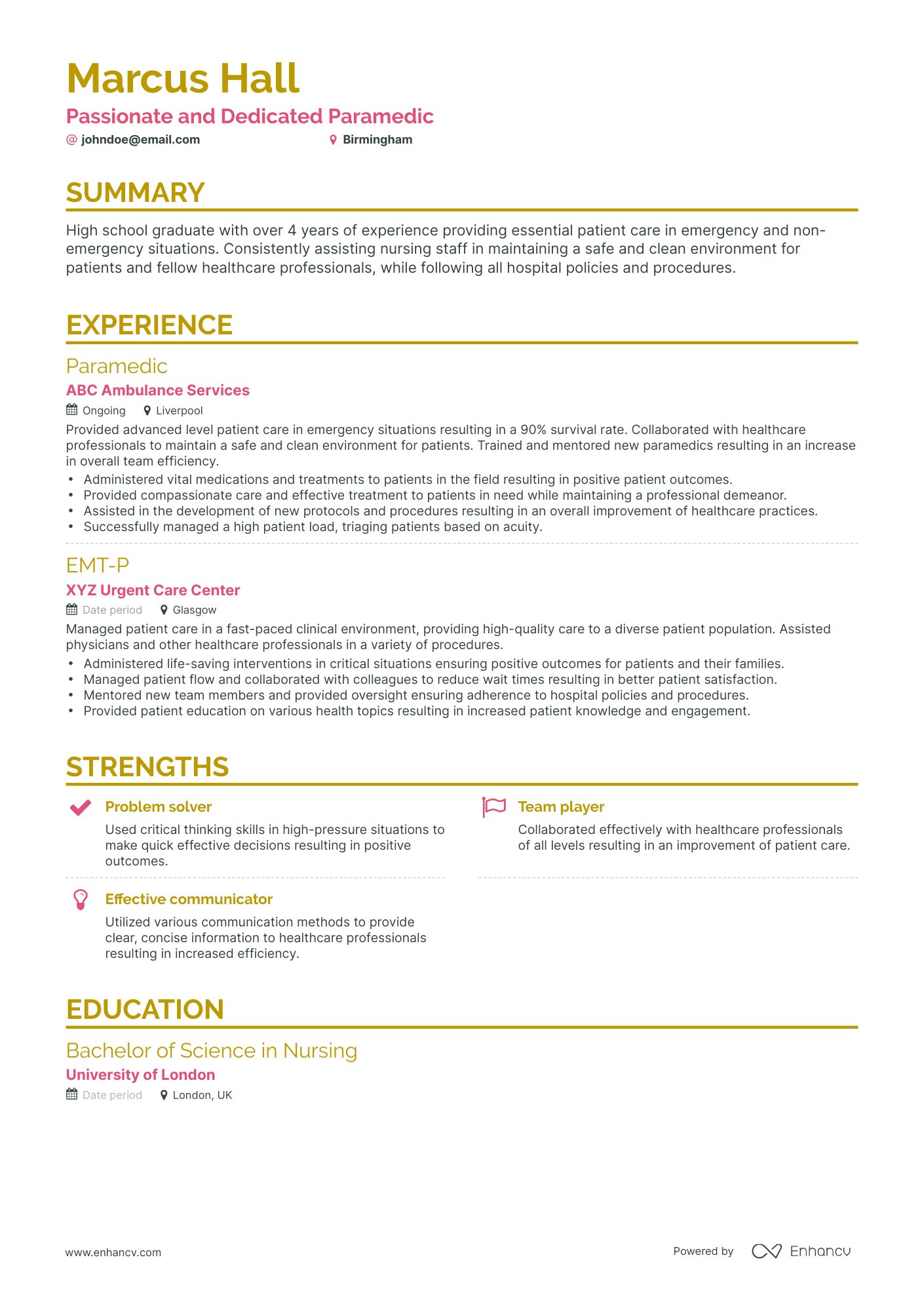 3 Paramedic CV Examples For 2023   Image 