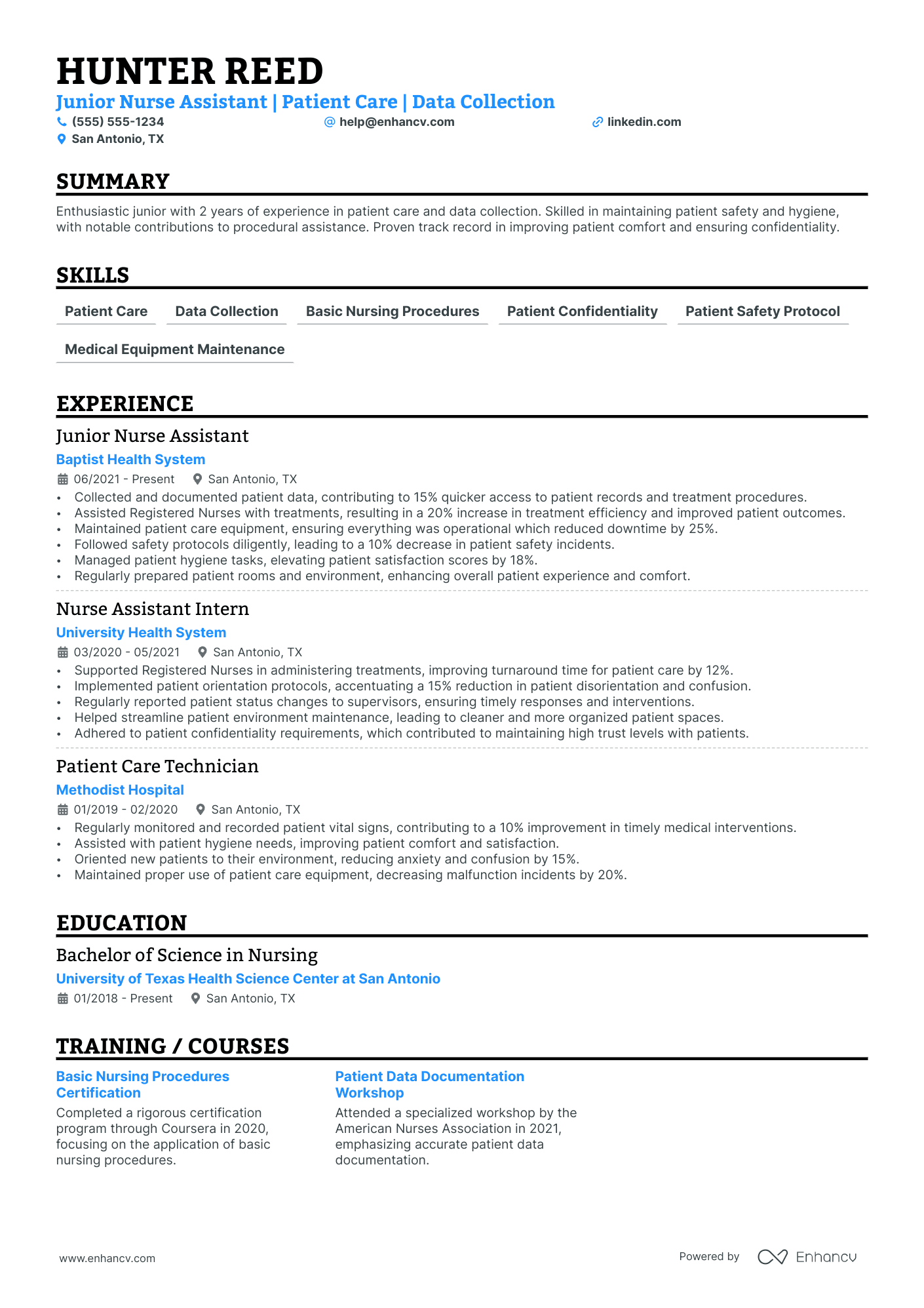 Surgical Nursing Assistant resume example