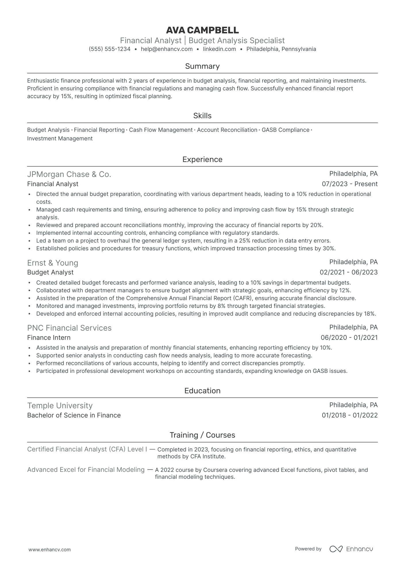 Group Finance Director resume example