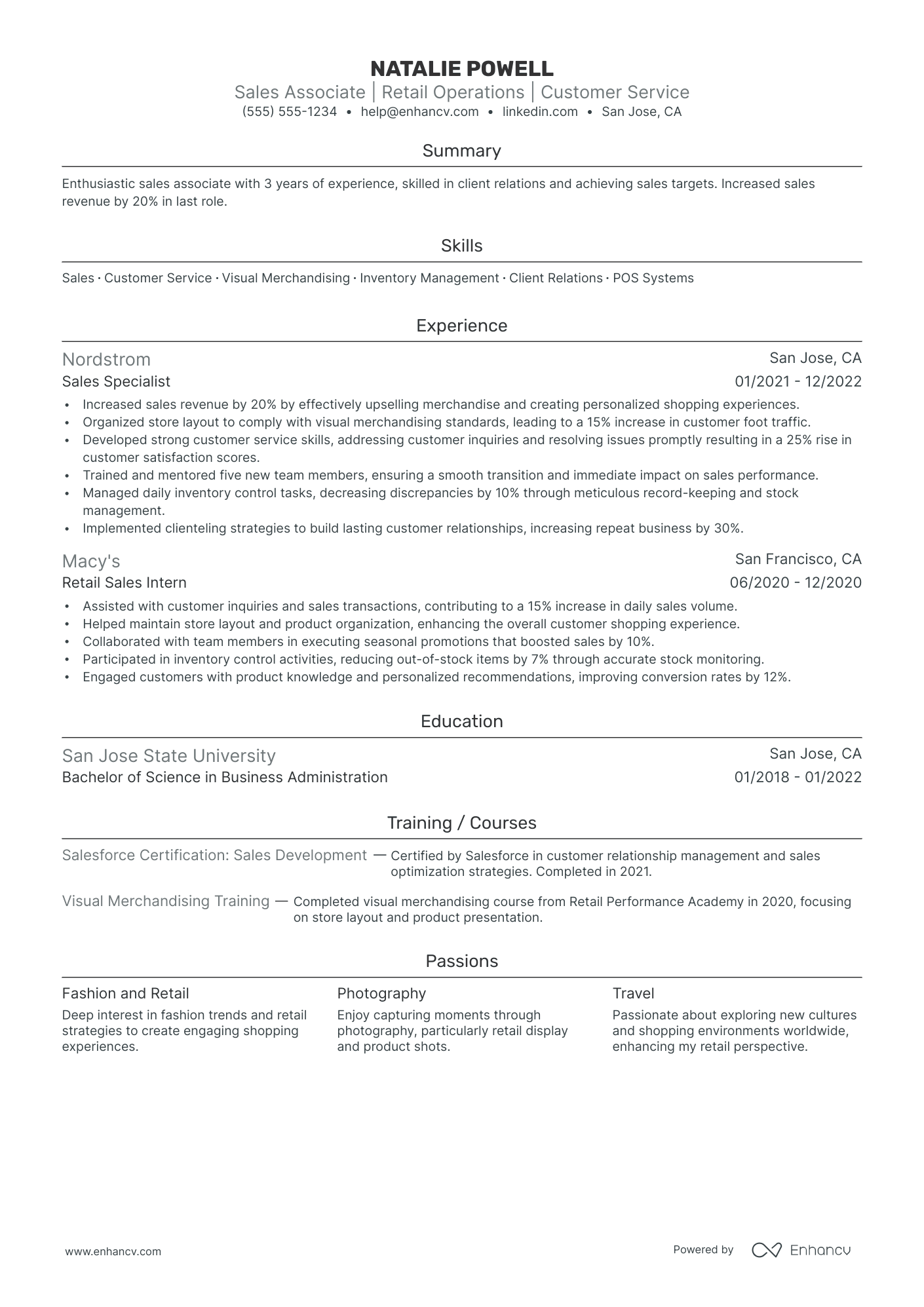 Brand Ambassador resume example