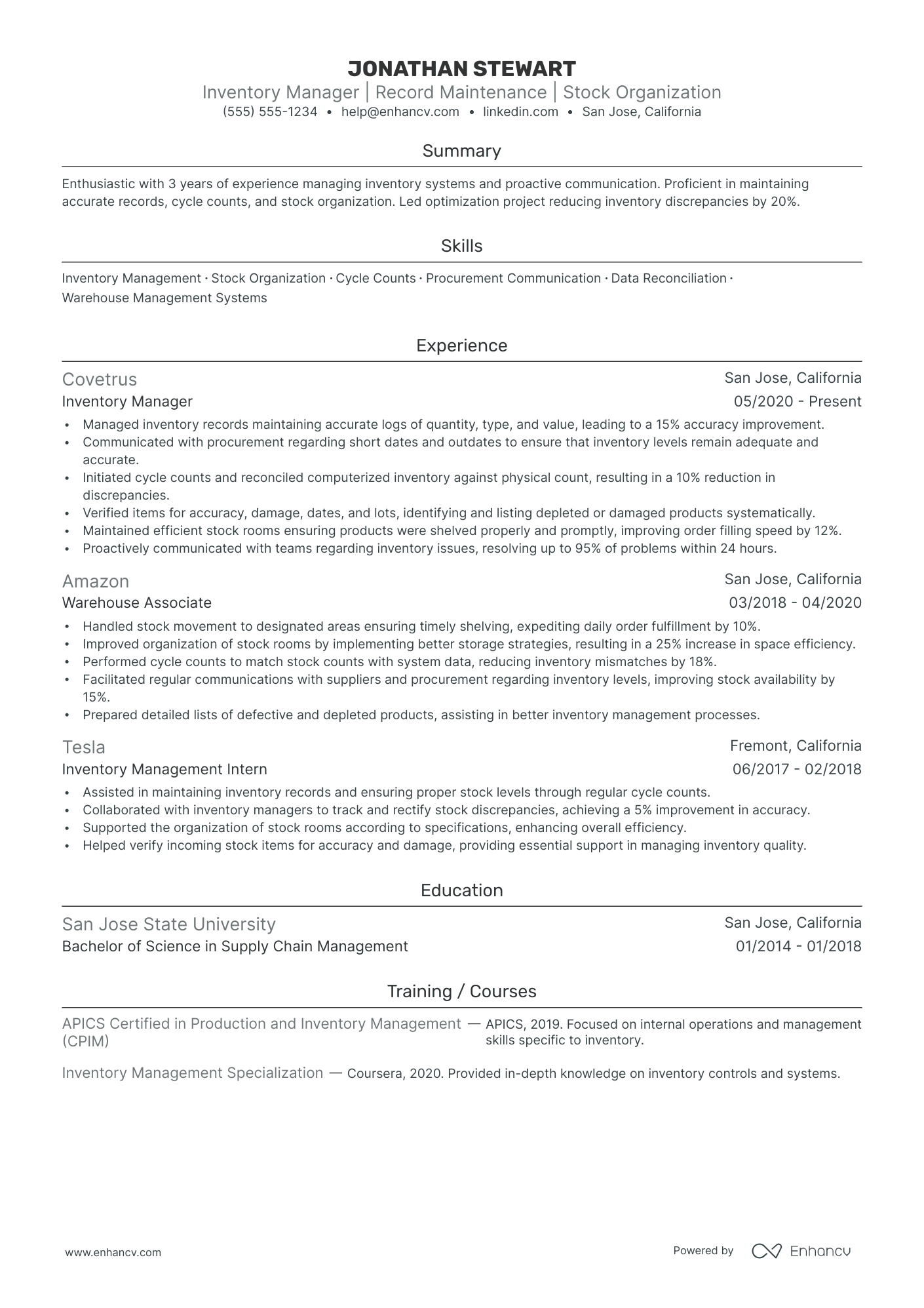 1 Successful Inventory Audit Clerk Resume Example And Writing Tips for 2024