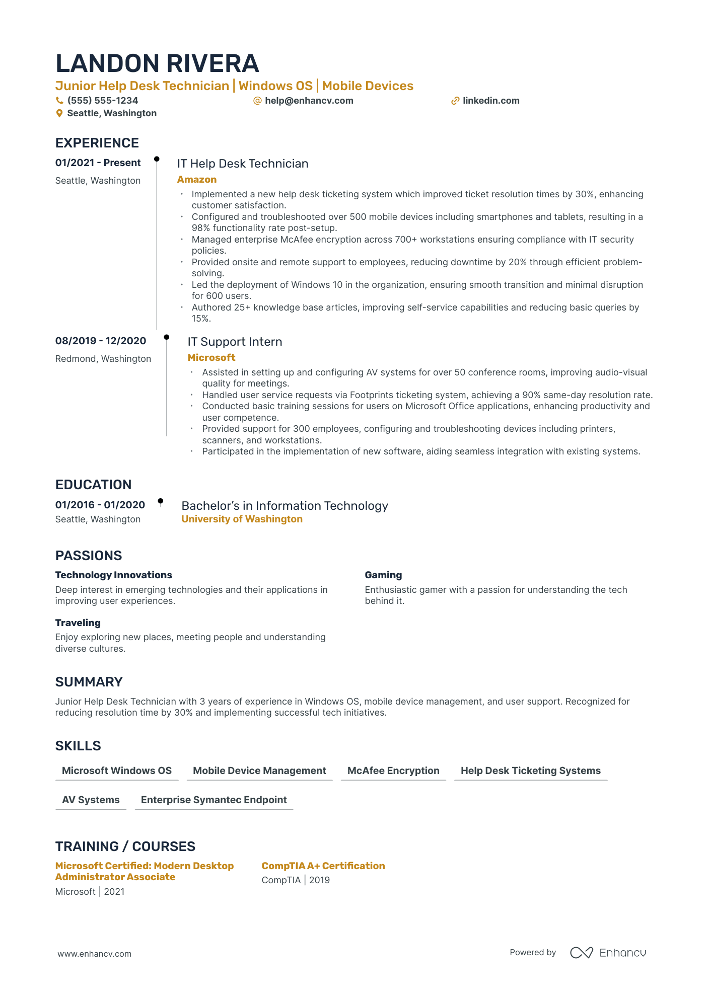 Desktop Support Technician Resume Example Resume Example