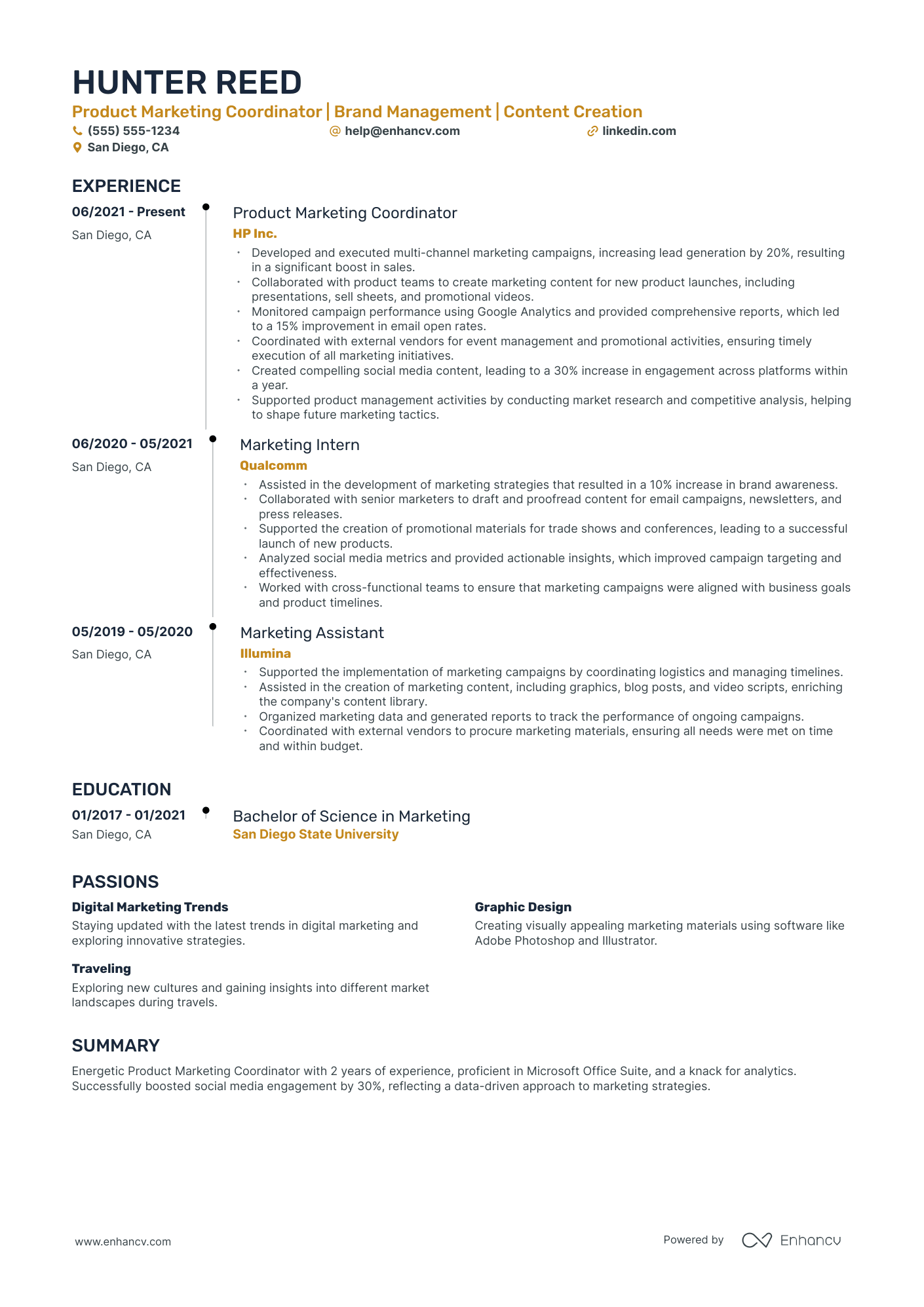 Product Marketing Coordinator resume example