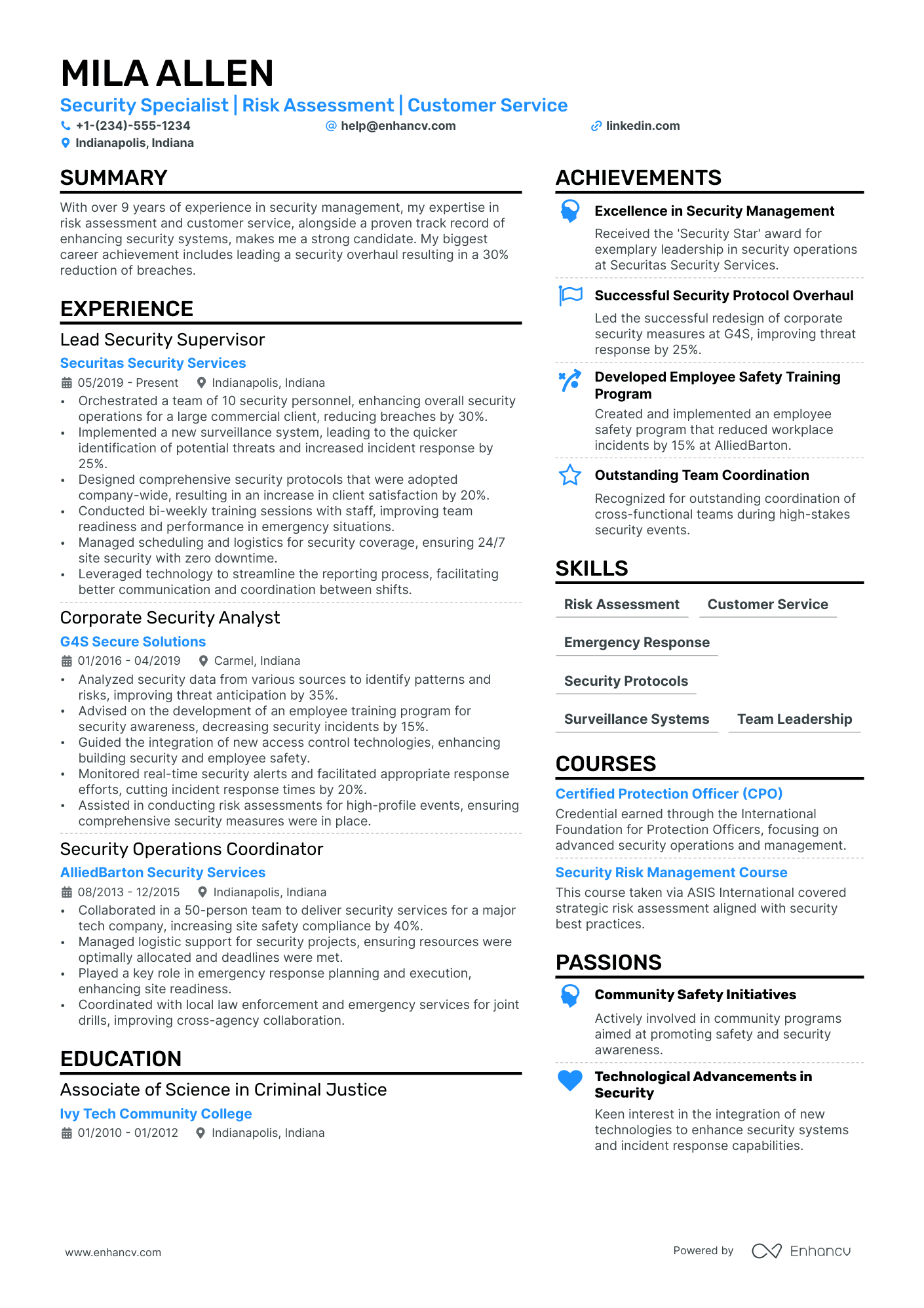 High End Retail resume example
