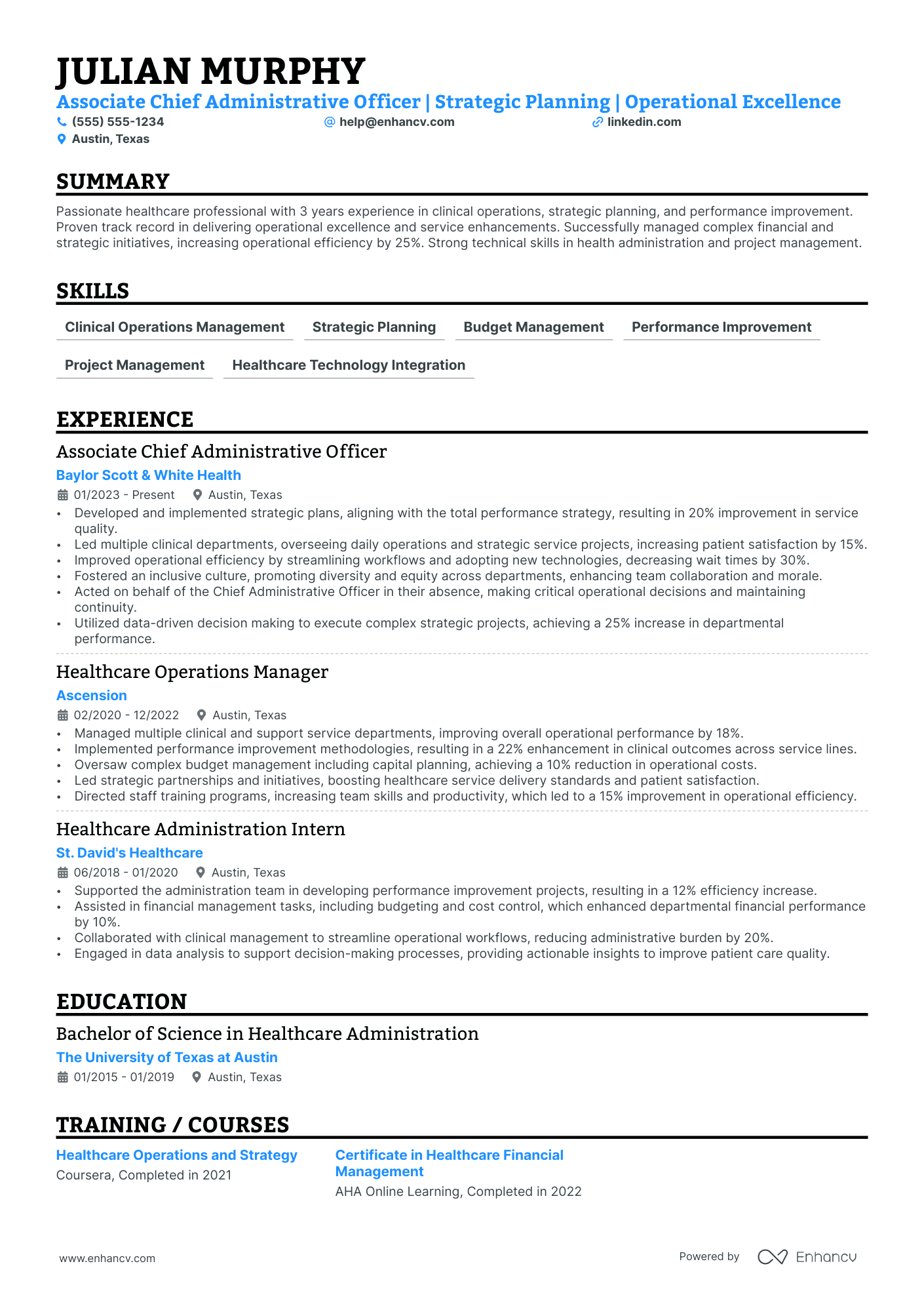 Associate Chief Administrative Officer Resume Example Resume Example