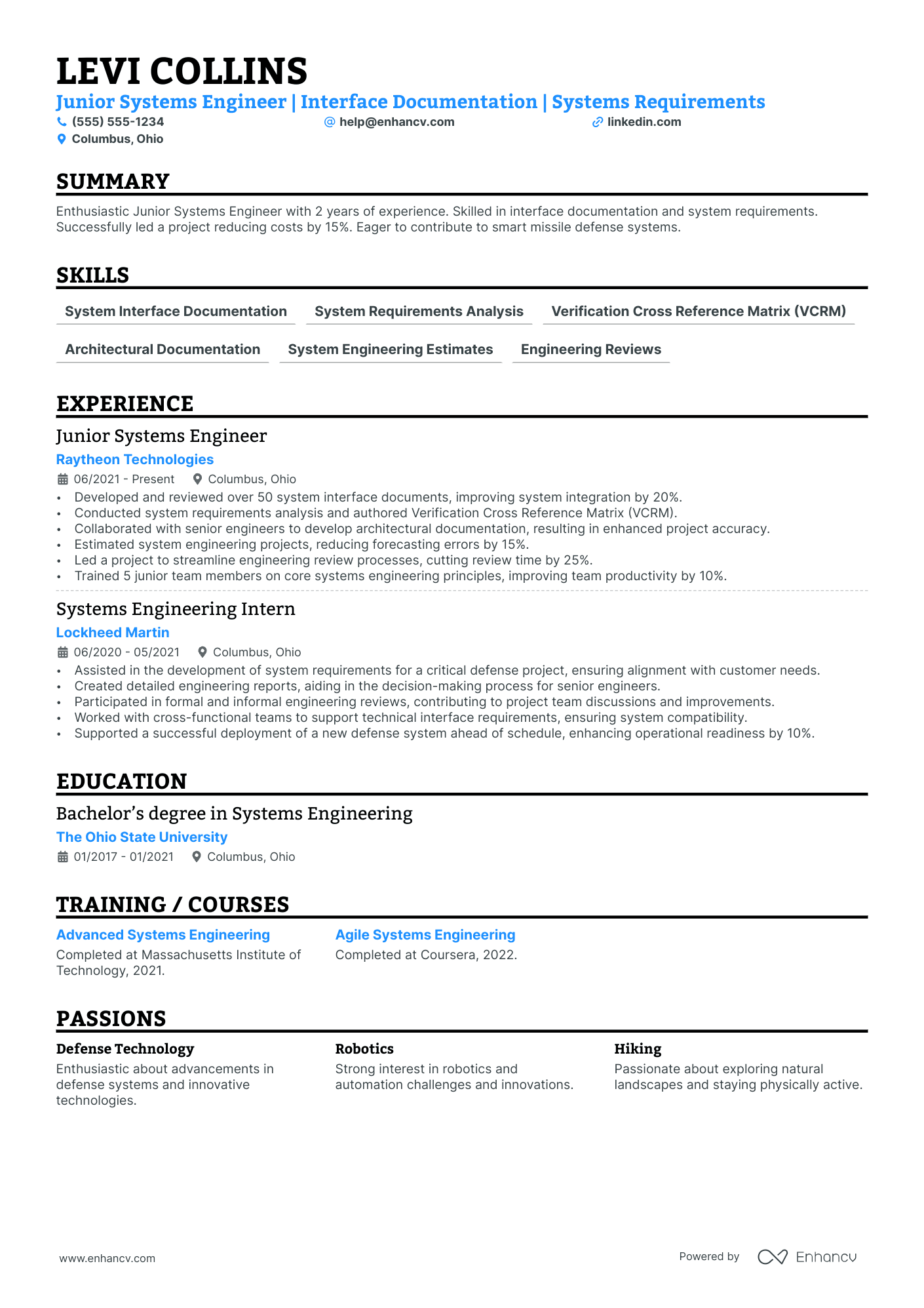 Systems Architect resume example