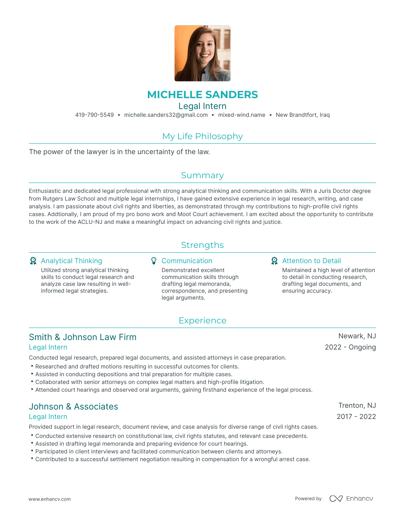 3 Legal Intern Resume Examples How To Guide For 2023