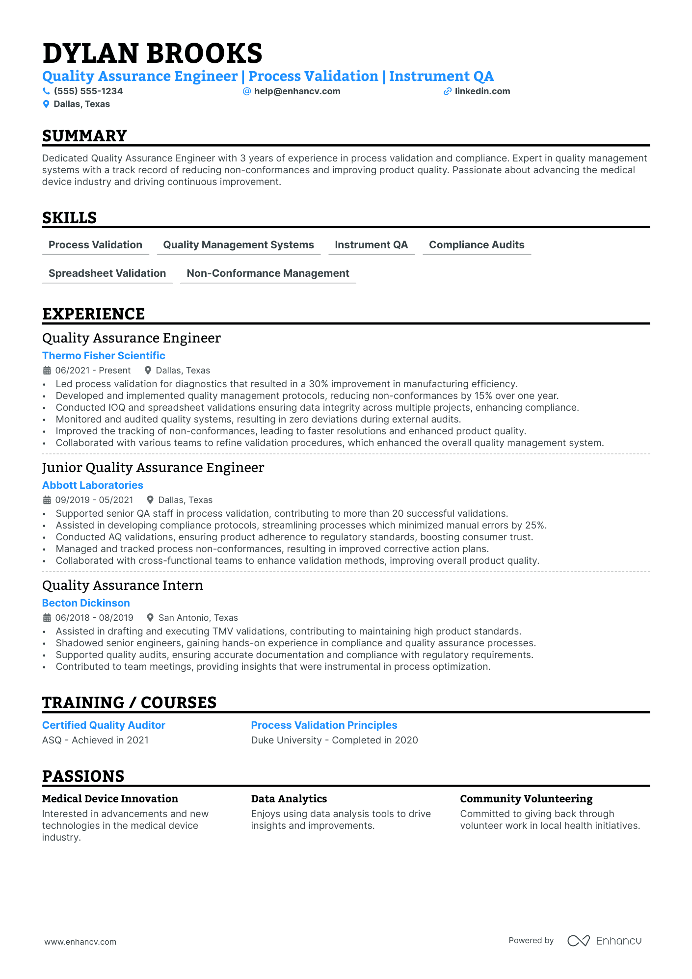 Quality Assurance Engineer Resume Example Resume Example