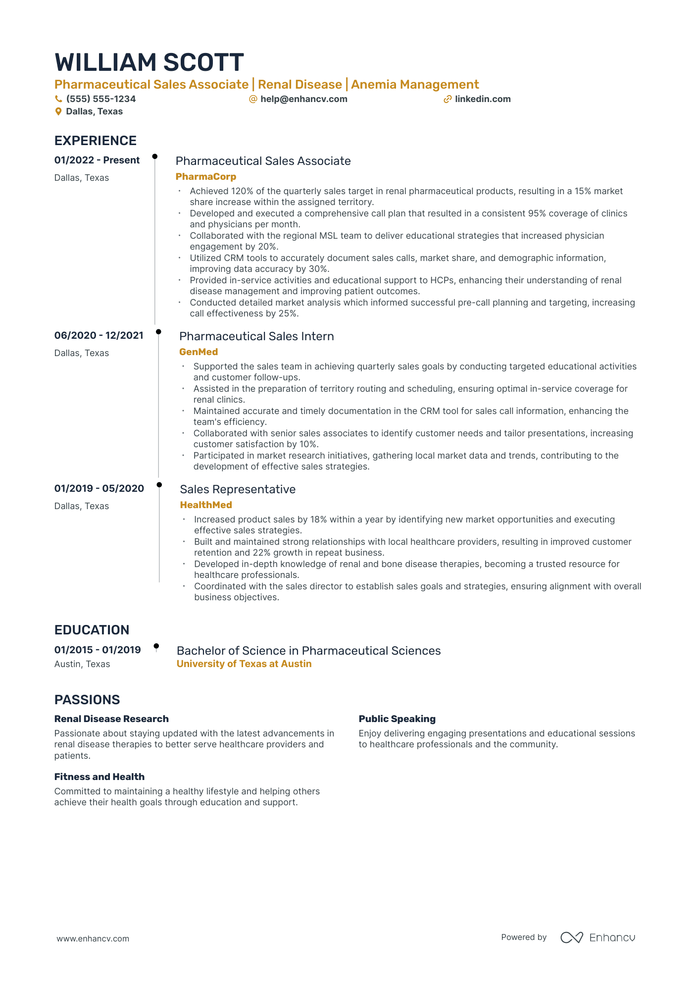 Pharmaceutical resume example