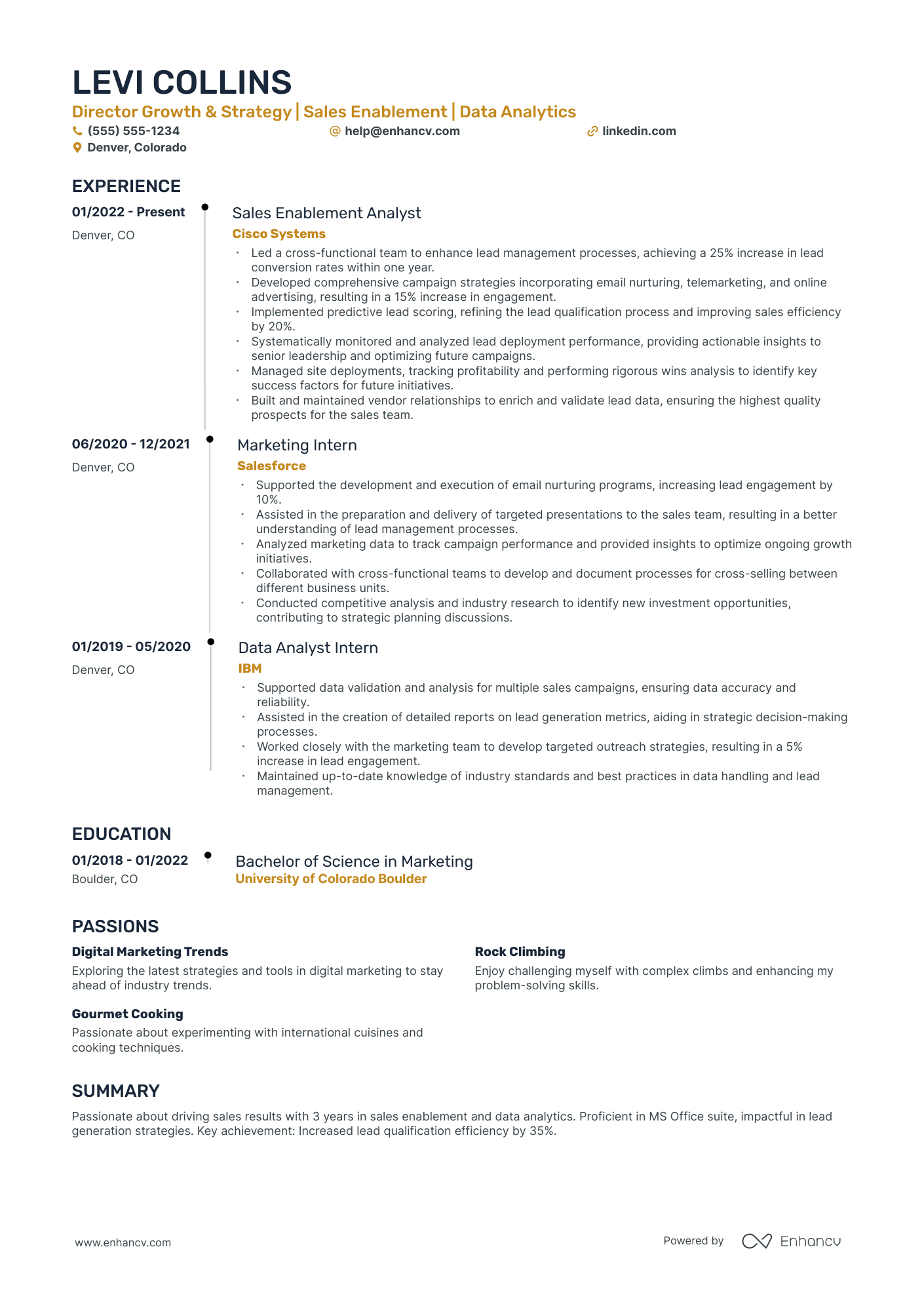 Head of Growth resume example