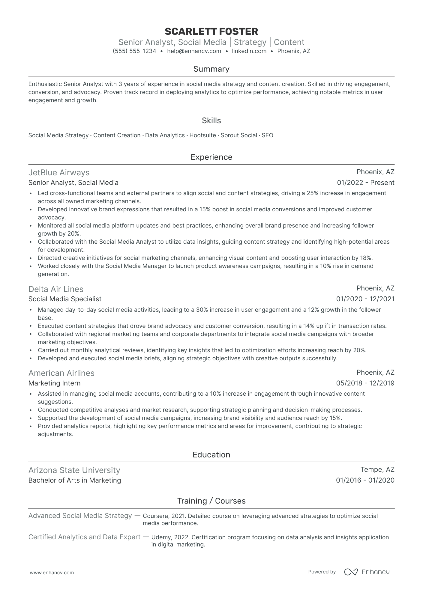 Social Media Analyst Resume Example Resume Example