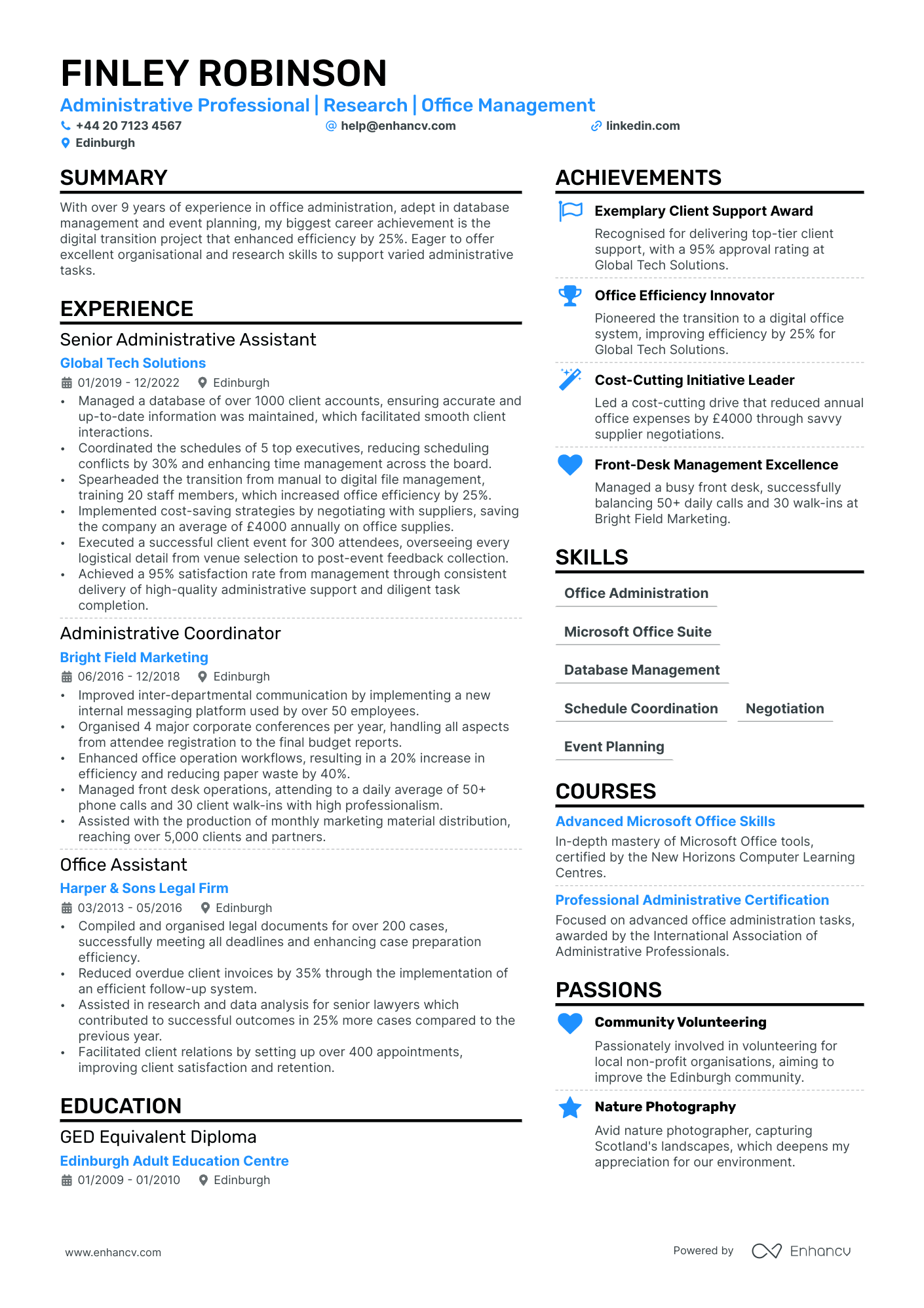 Office Assistant cv example
