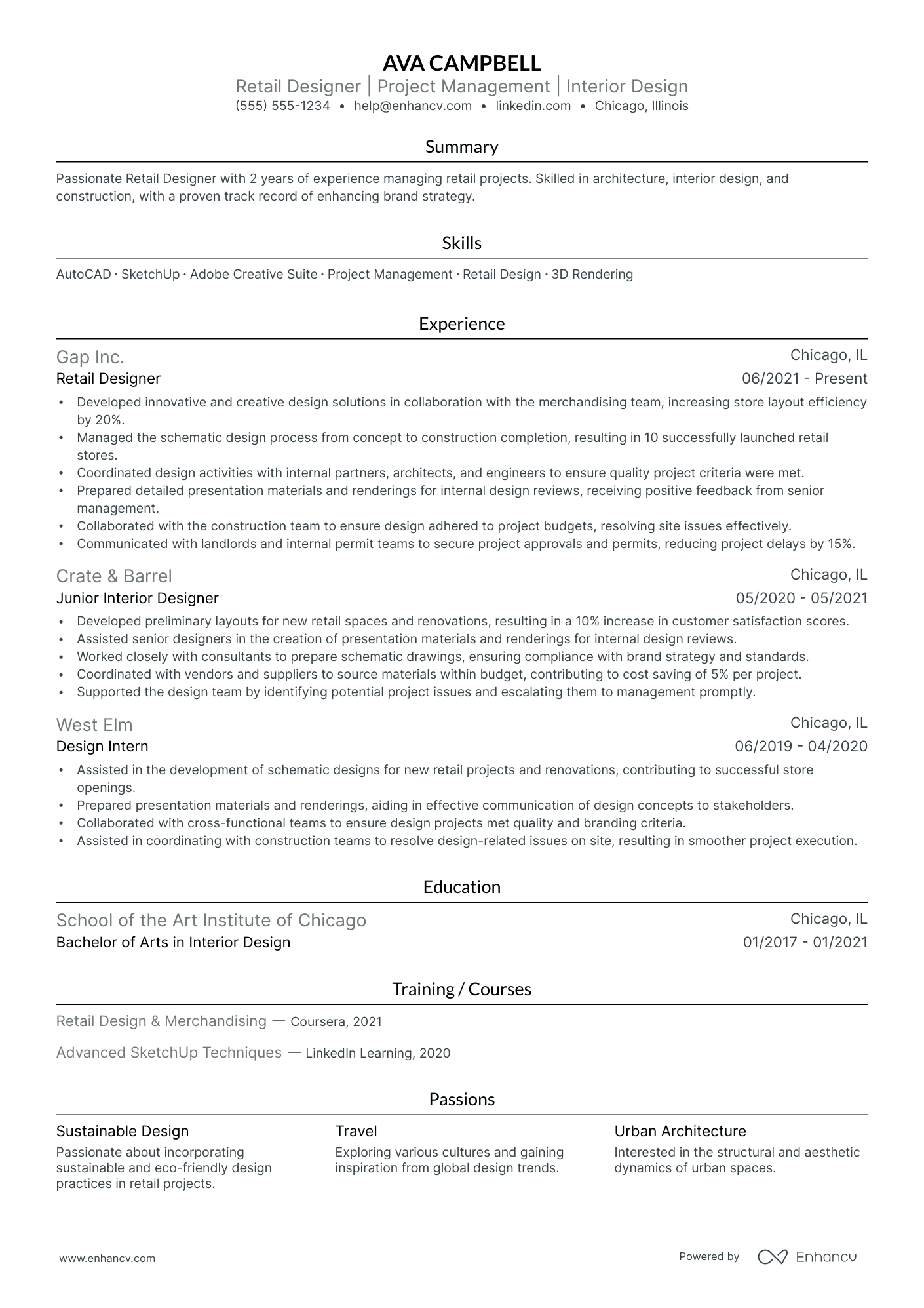 Retail Interior Designer Resume Example Resume Example