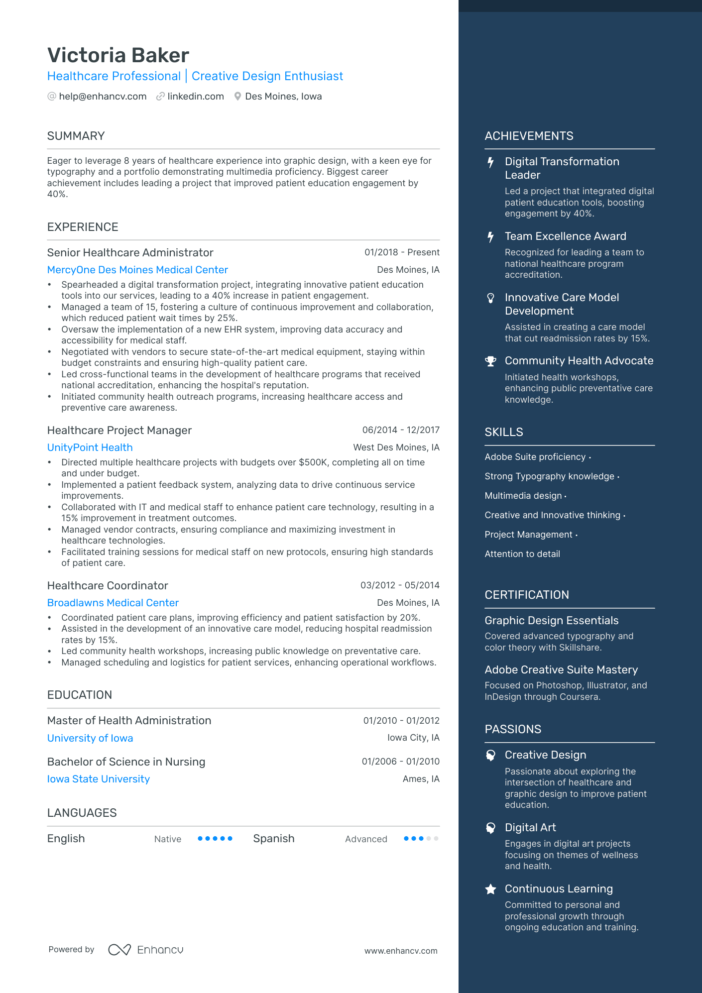 Career Change resume example
