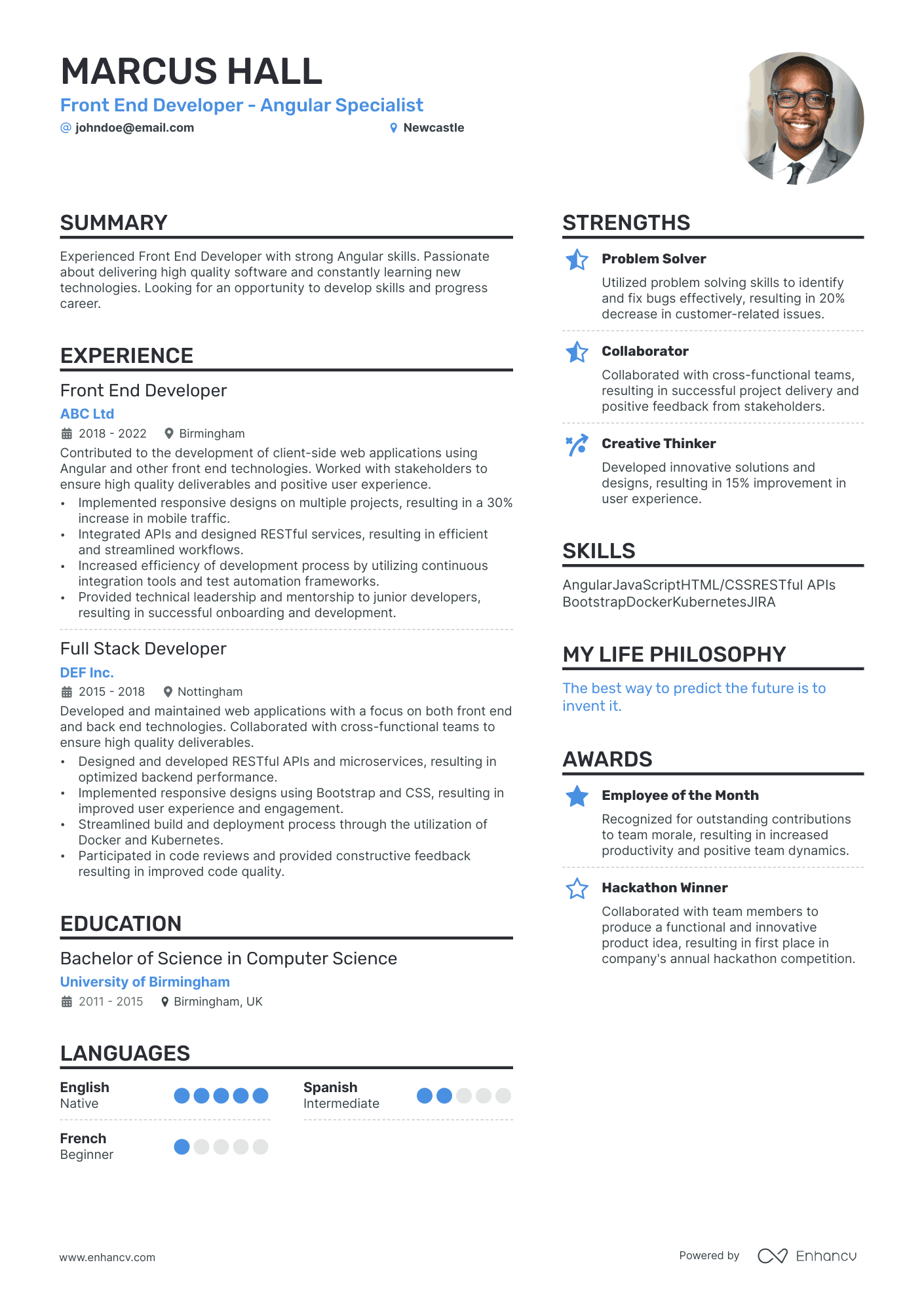 3 Front End Developer CV Examples for 2024